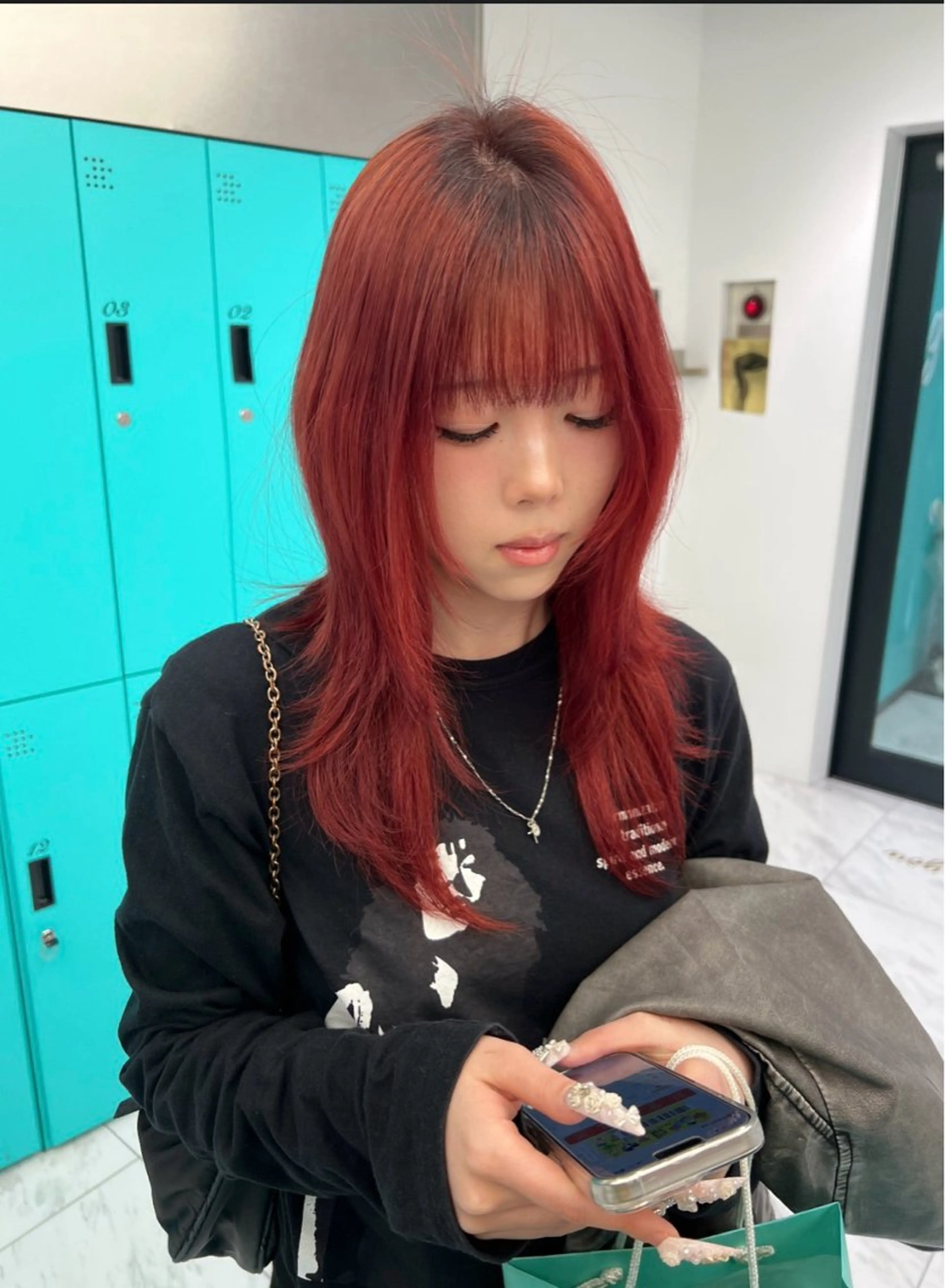 ロング カラー カット Risa／盛れる レイヤー／艶カラーのヘアスタイル