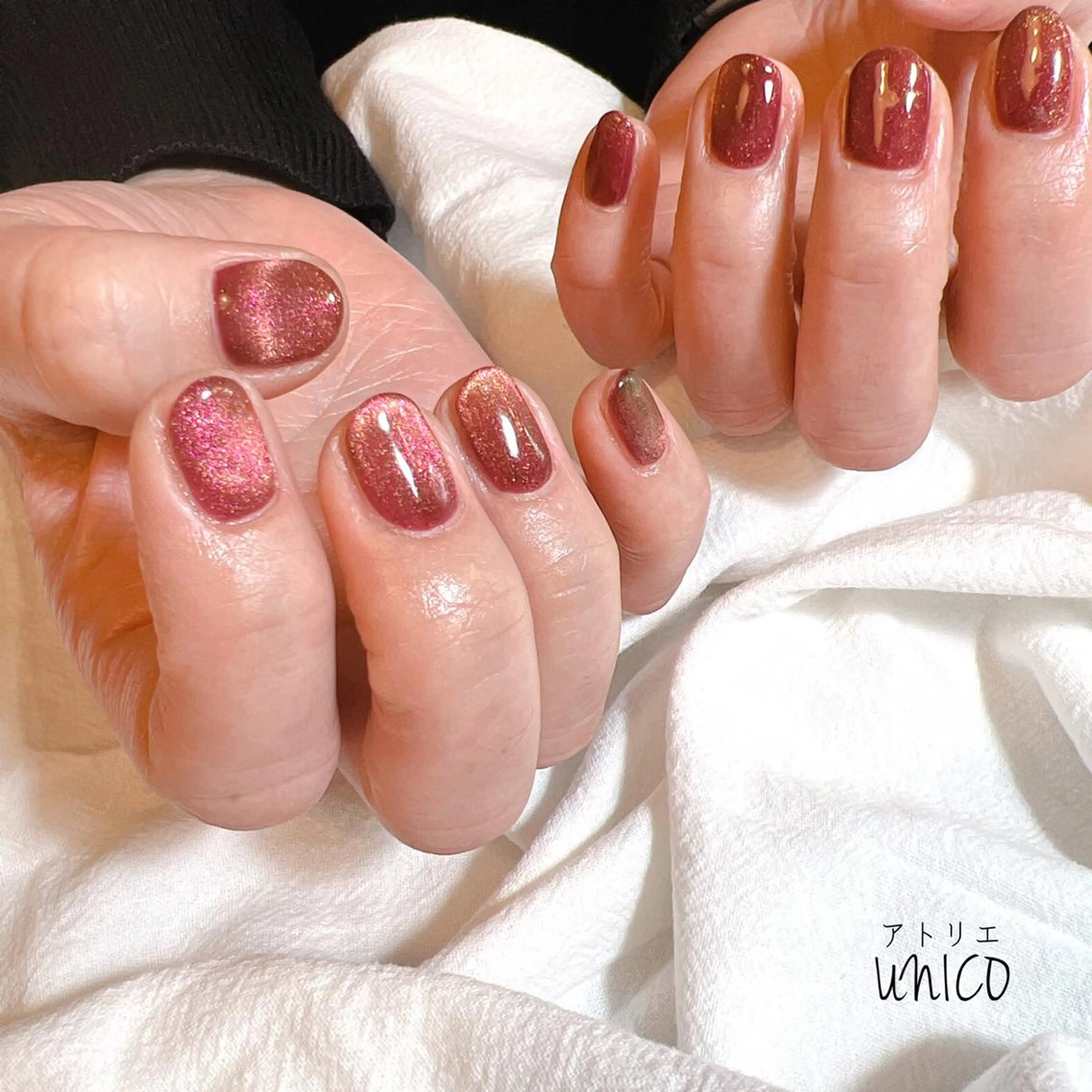 ネイル マグネットネイル マグネットワンカラー ワンカラーネイル ハンドネイル アトリエ UNICOのネイルデザイン