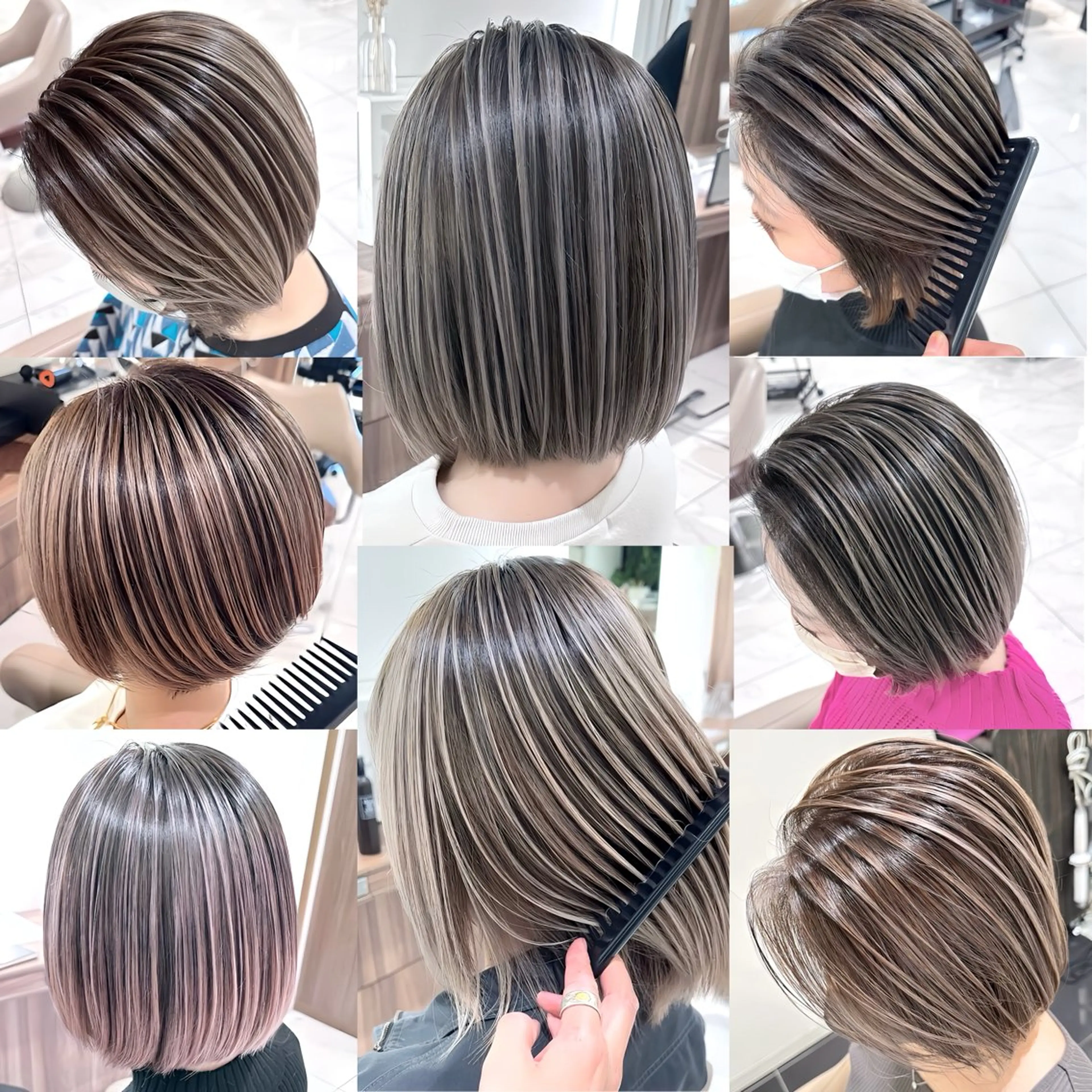 ミディアム カラー バレイヤージュ 髪質改善 レイヤーカット カット ヘアカラー トリートメント 山崎俊輔/髪質改善 /バレイヤージュのヘアスタイル