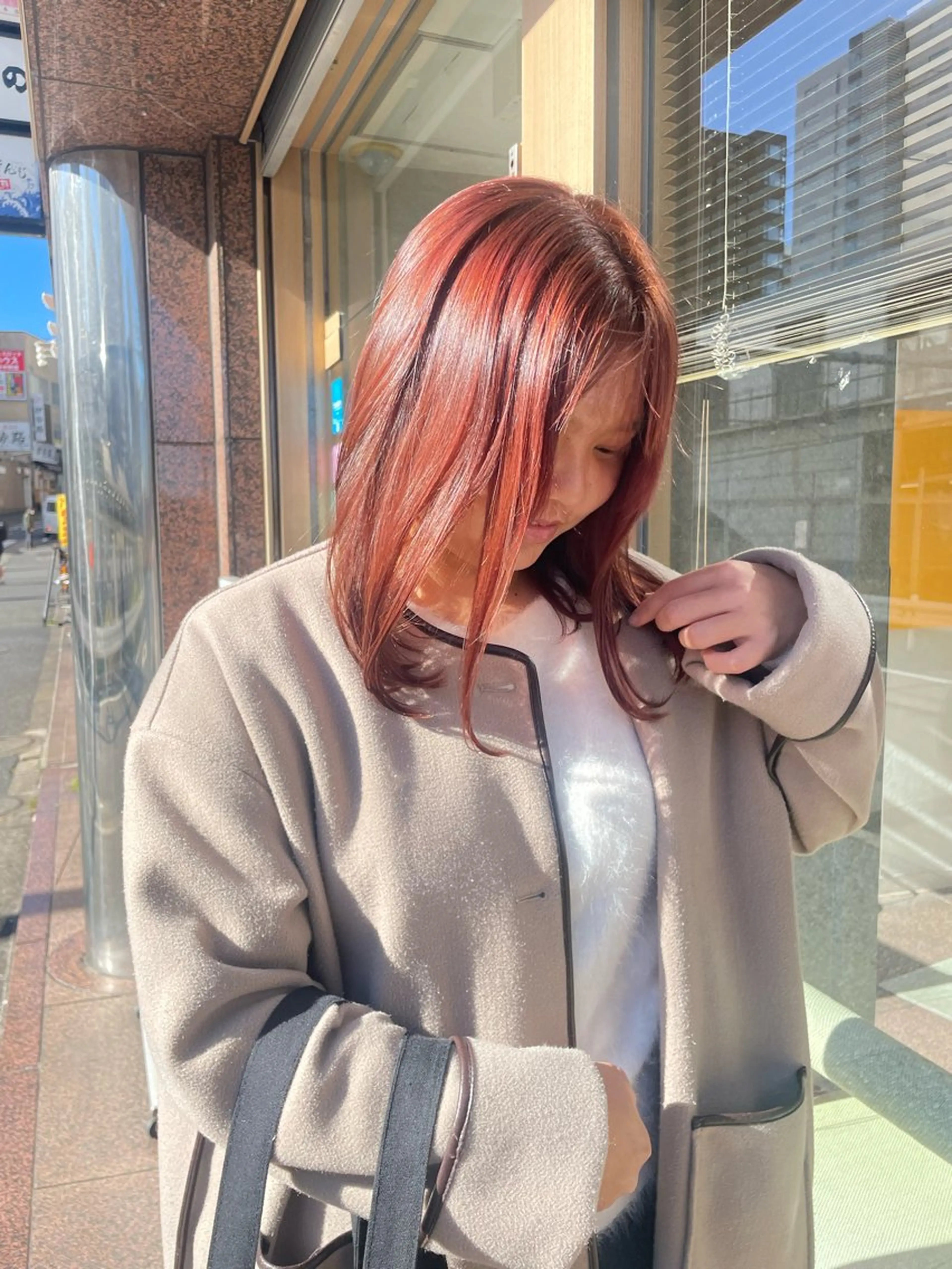 ミディアム カラー ブラウンカラー ピンクカラー ピンクブラウン 髪質改善/Bloss om🌷高橋沙衣のヘアスタイル