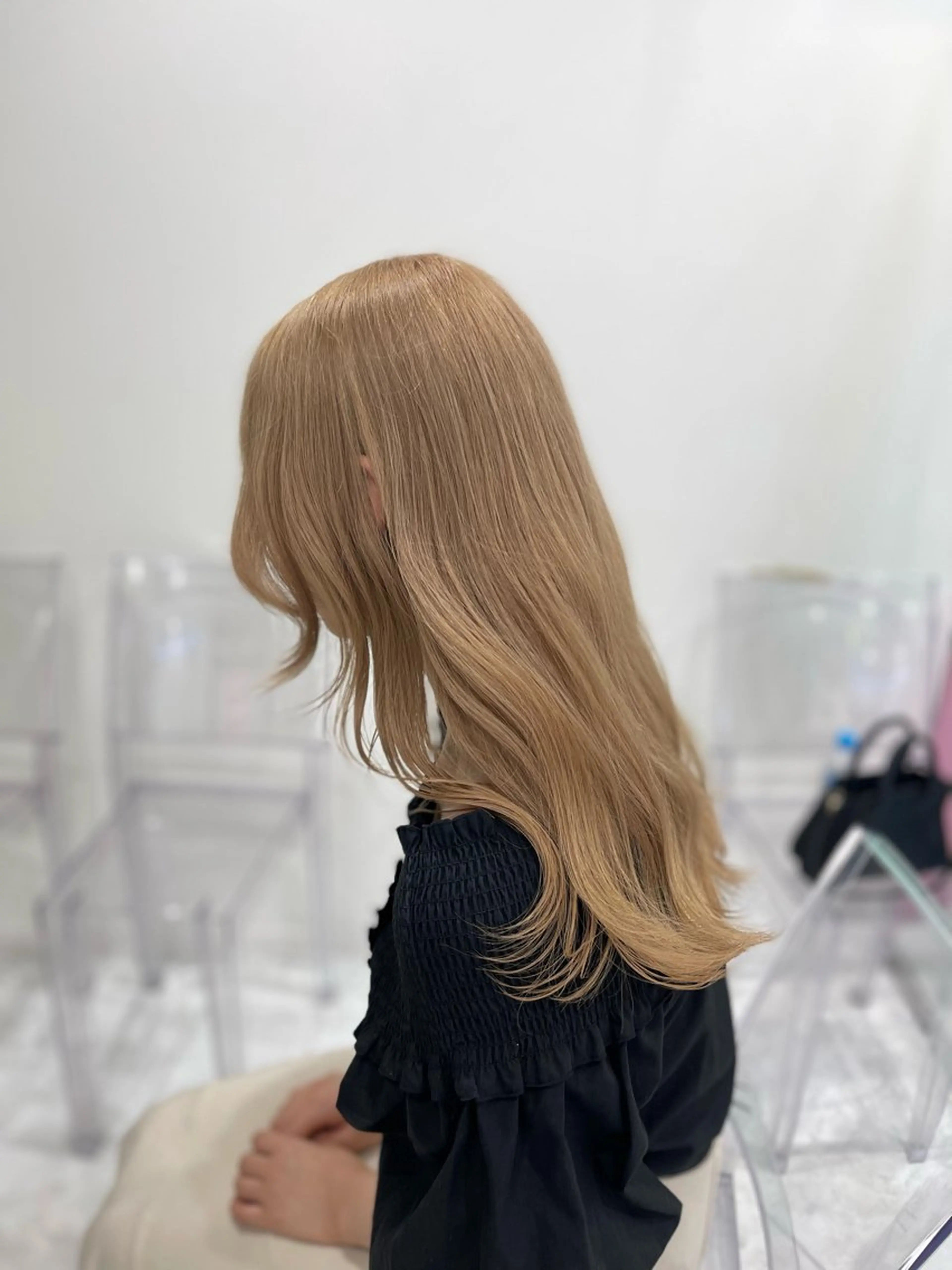 ロング カラー ベージュカラー ブリーチ ブロンド グレージュ ハイトーンカラー 色落ち綺麗🩰ハイ トーン🎀RINKAのヘアスタイル