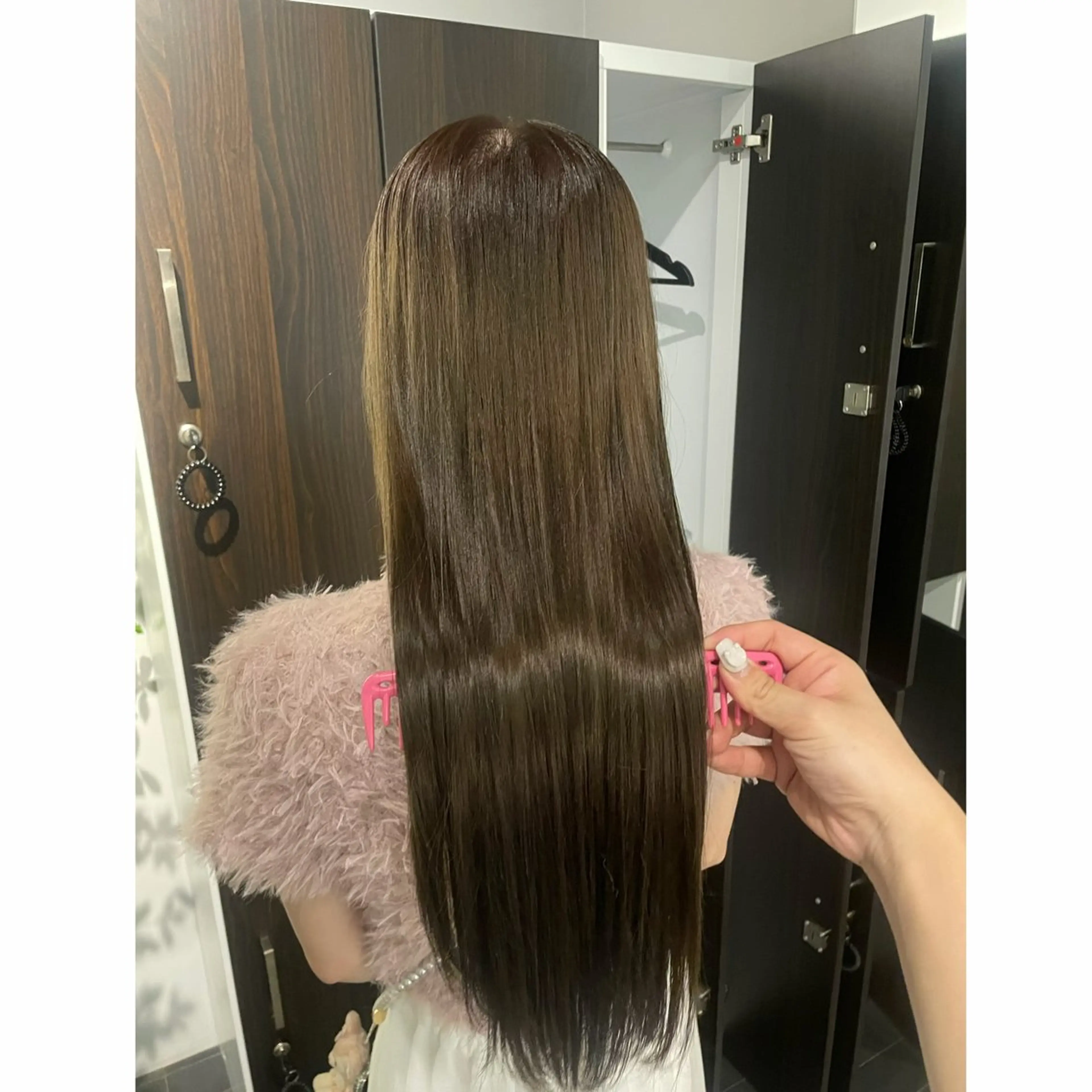 ロング カラー カット 縮毛矯正 高畑 秋香のヘアスタイル