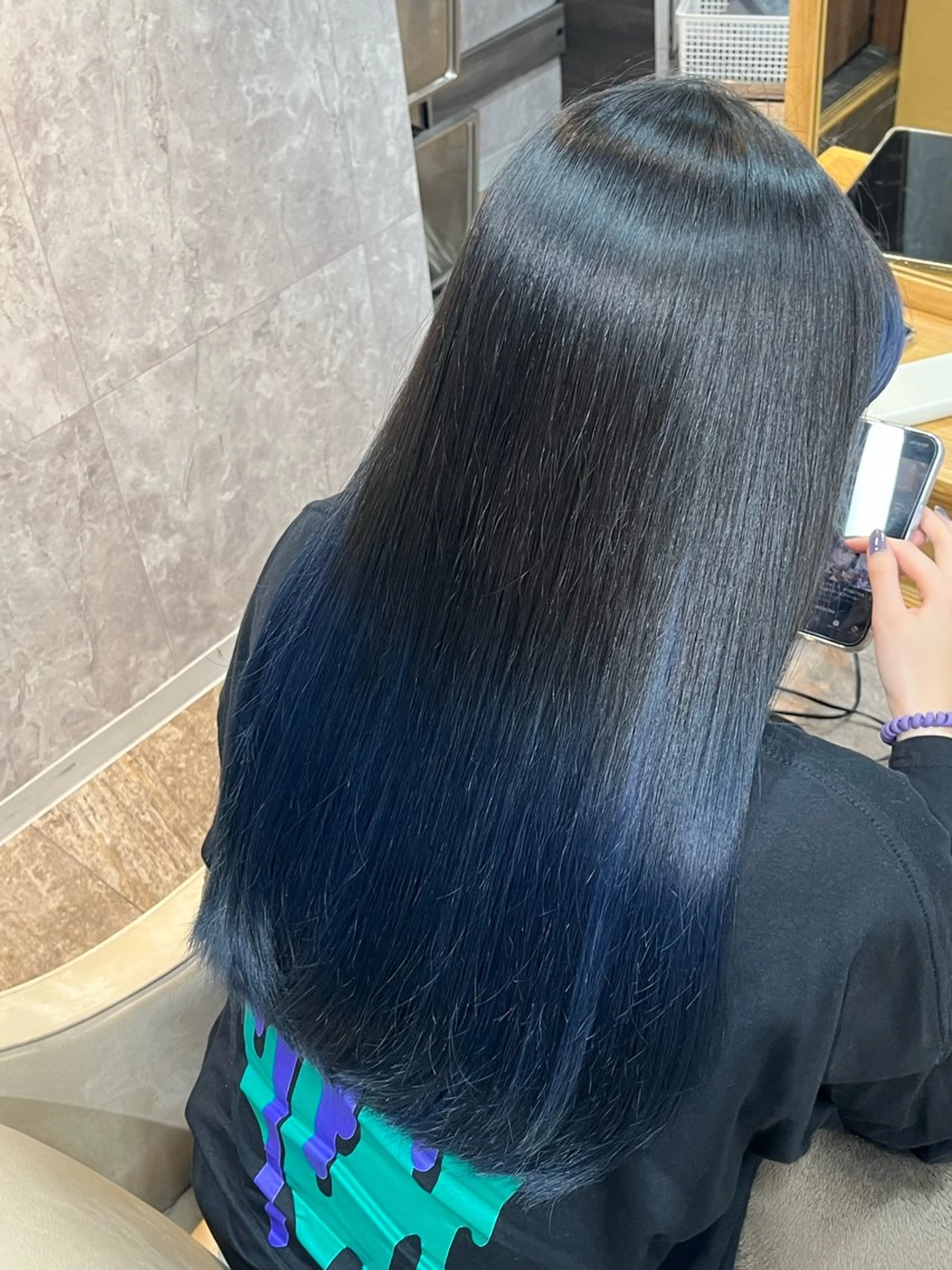 ロング カラー 縮毛矯正⚡️カラー いいじまのヘアスタイル