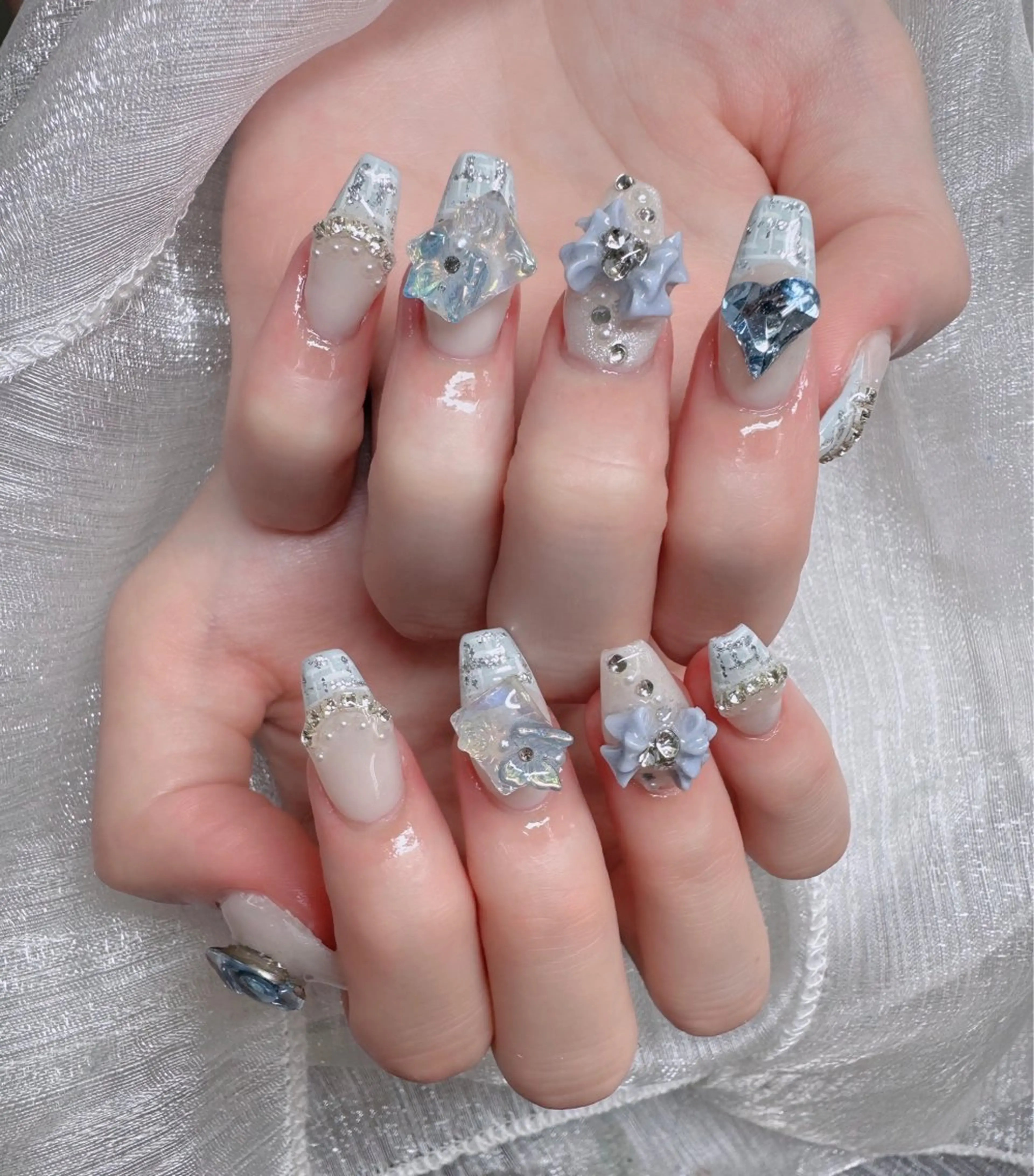 ネイル アートネイル 成人式 ジェルネイル ニュアンスネイル 夏ネイル ハンドネイル neco H.babynailのネイルデザイン