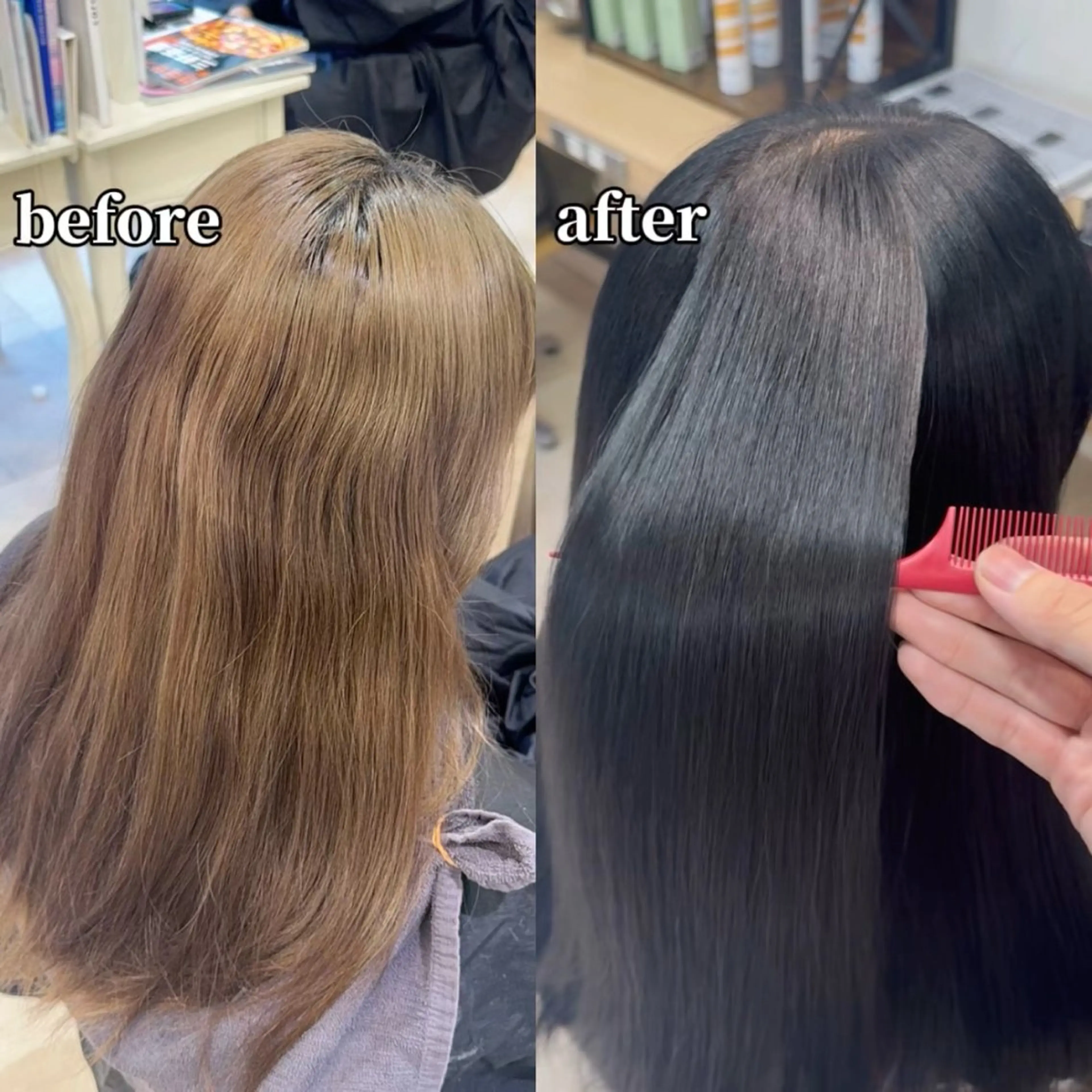 ロング カラー 黒髪 ヘアカラー アニメオタク美容師/ 縮毛矯正/僚汰のヘアスタイル