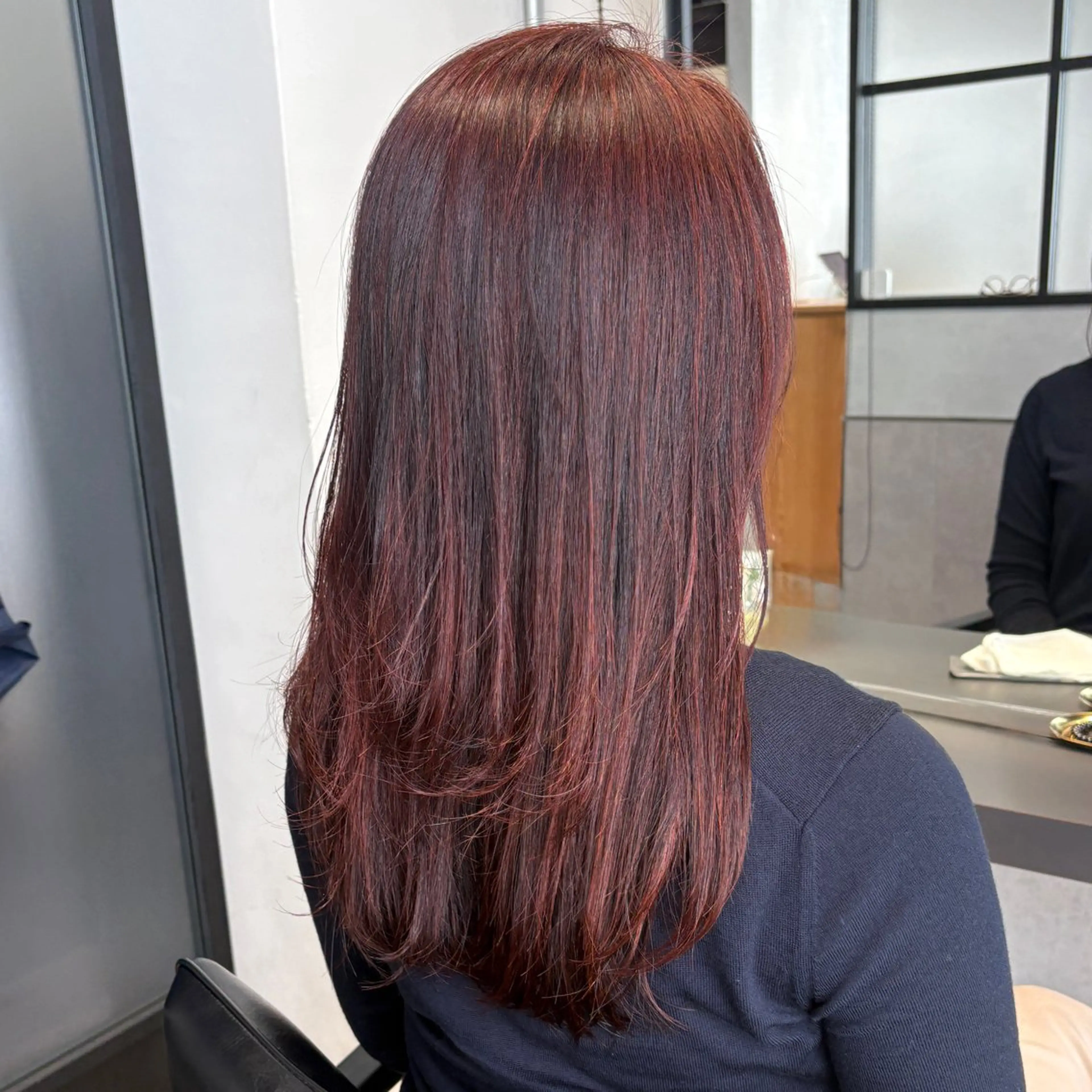 ロング カラー ハイライトカラー レッドカラー ハイライト ヘアカラー トリートメント matka白髪ぼかし 大人ヘア/KEIKOのヘアスタイル