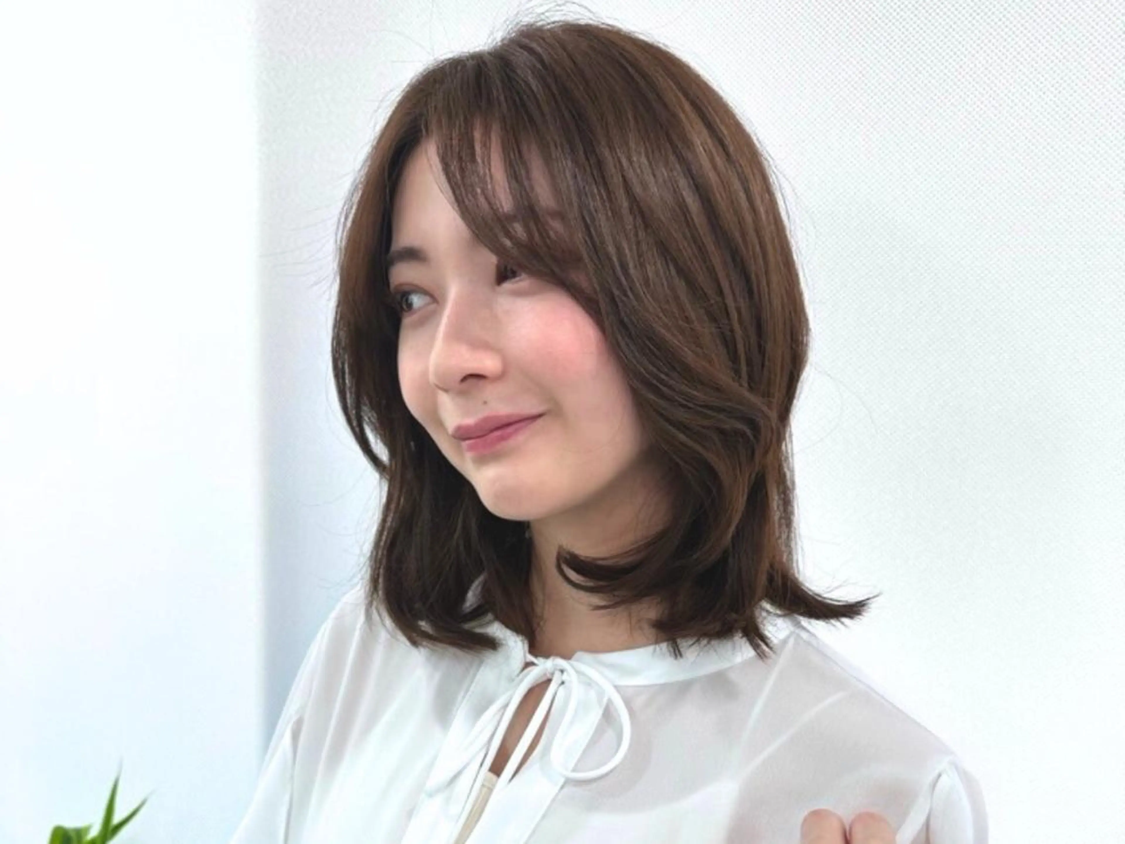 ミディアム ハイライト 髪質改善 小顔カット Endearing 銀座/レイヤーカットのヘアスタイル