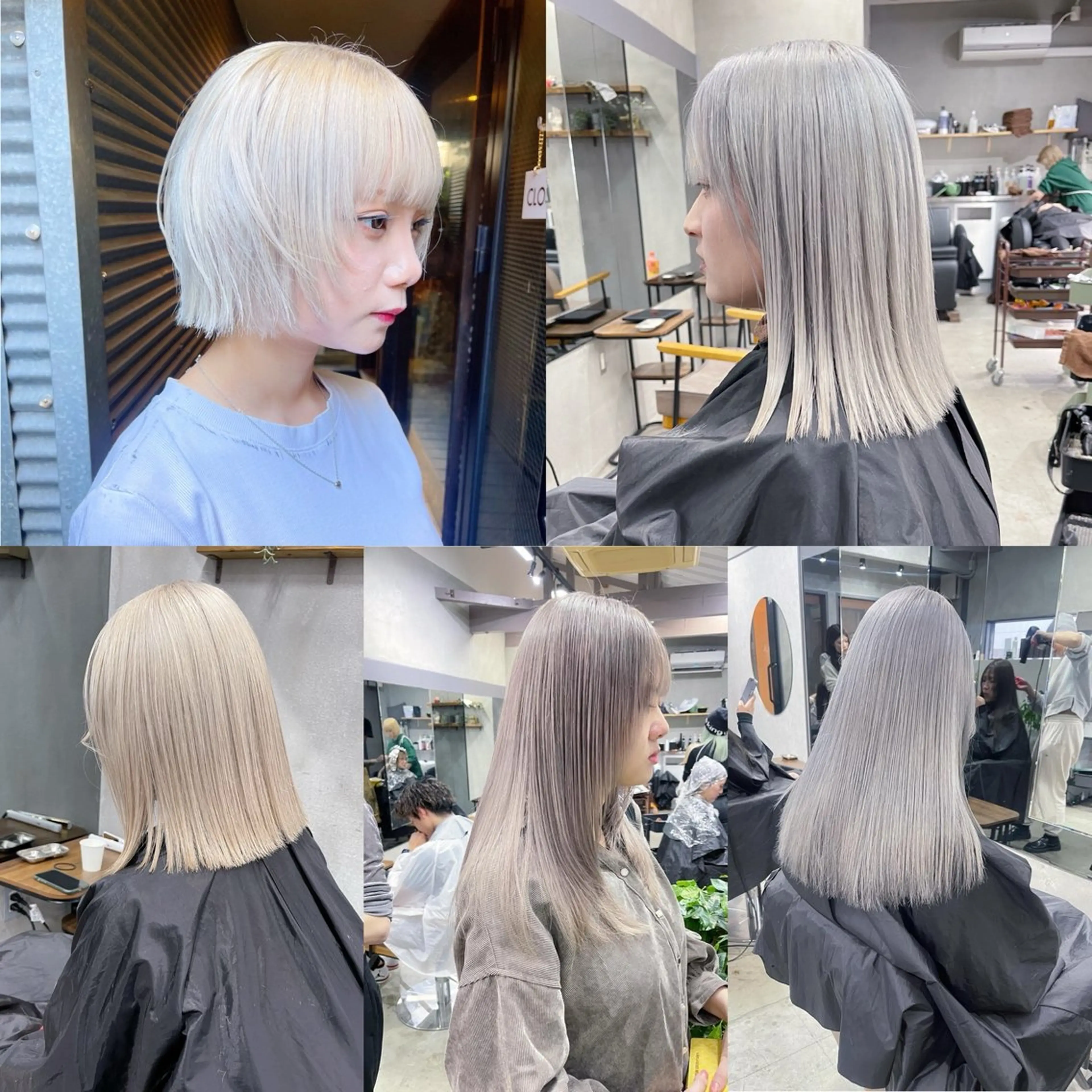 カラー ベージュカラー ハイトーンカラー ミルクティーベージュ ヘアカラー トリートメント AiM 大名　似合わせカットのヘアスタイル