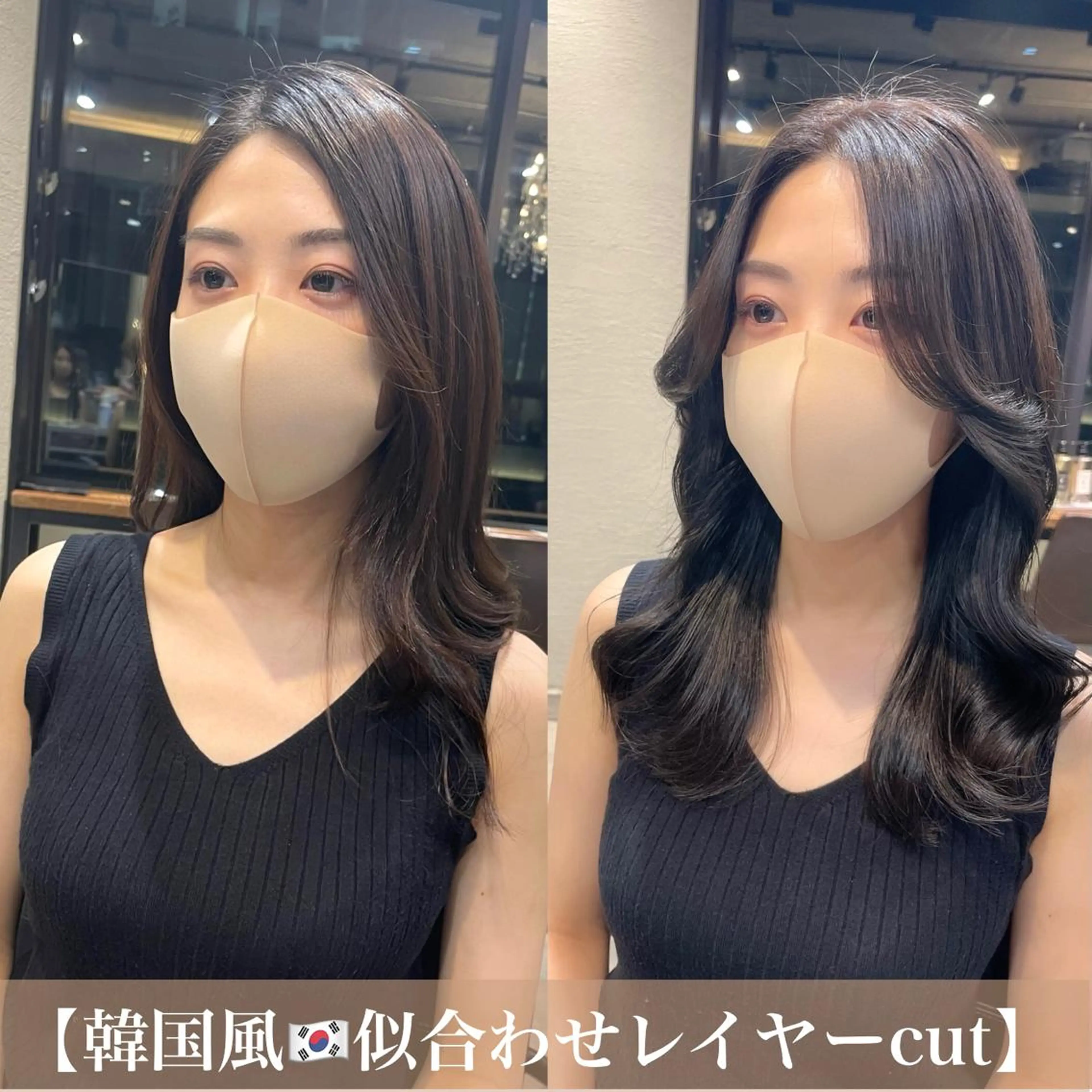 セミロング カラー 本格韓国ヘア🇰🇷 【uni】キューさんのヘアスタイル