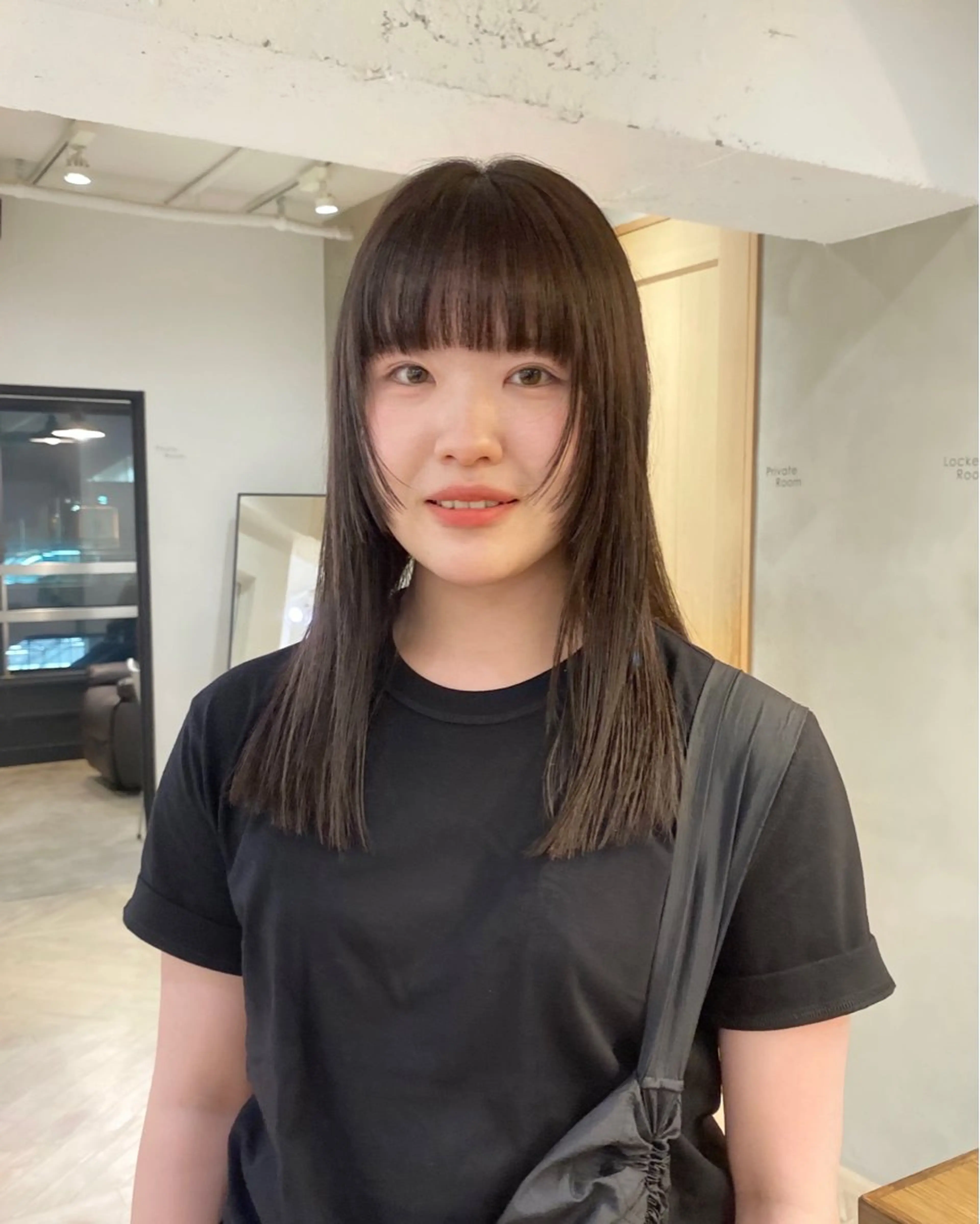 ロング カラー 小顔カット レイヤーカット/栄/ 顔周り/キトウモエノのヘアスタイル