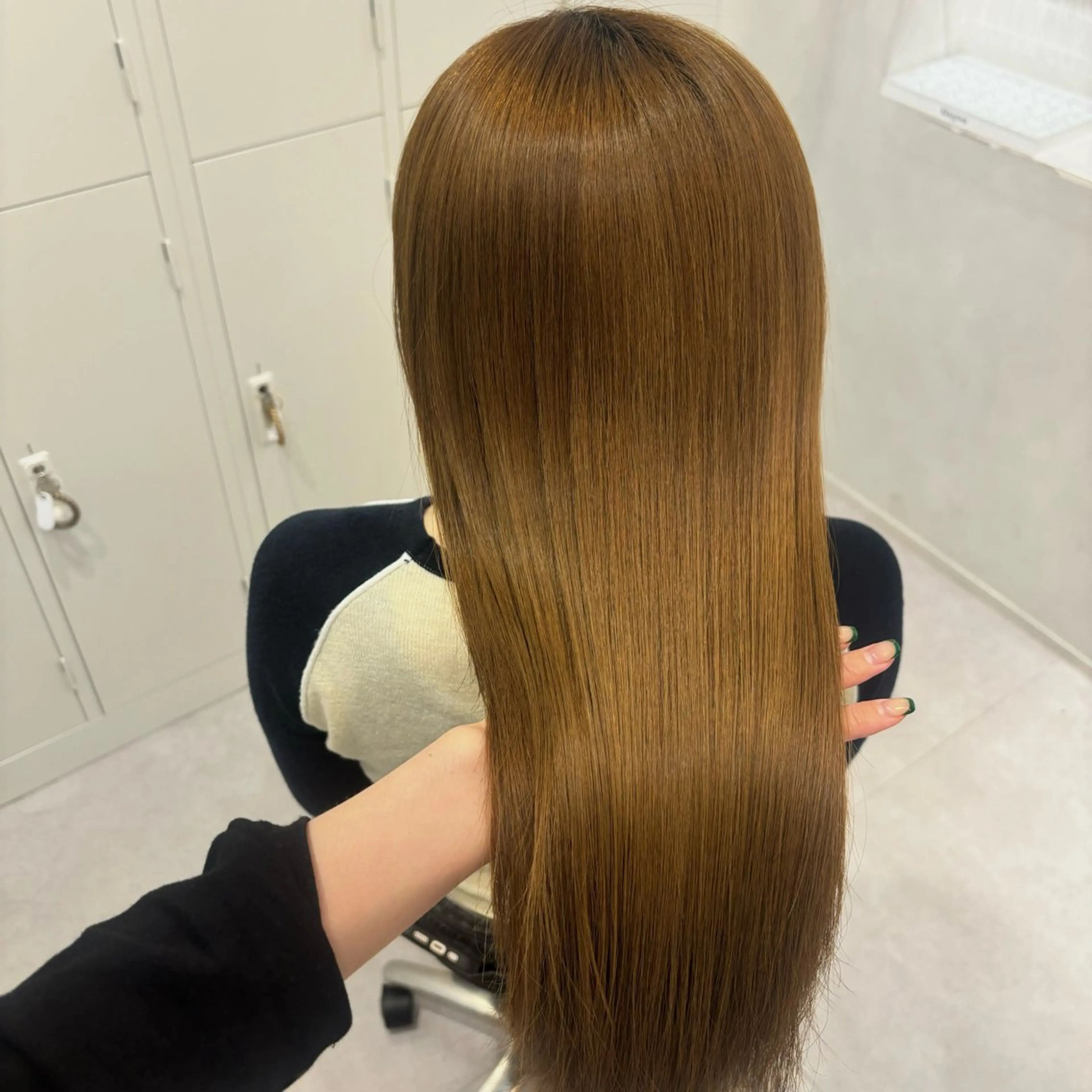 ロング カット 縮毛矯正 トリートメント hina /髪質改善/カラーのヘアスタイル