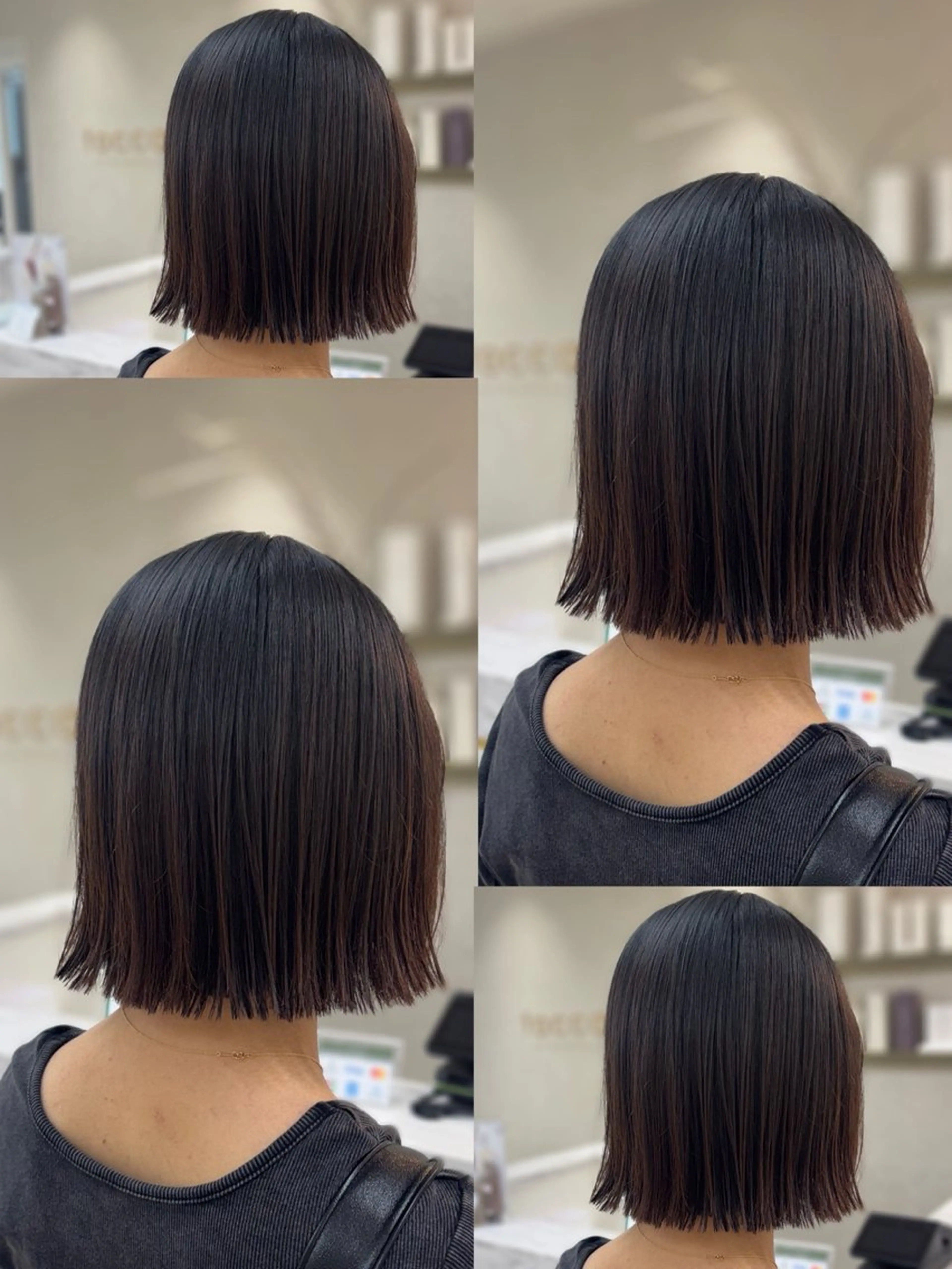 ショート 切りっぱなしボブ ボブ 縮毛矯正/艶カラー asuka🫧のヘアスタイル