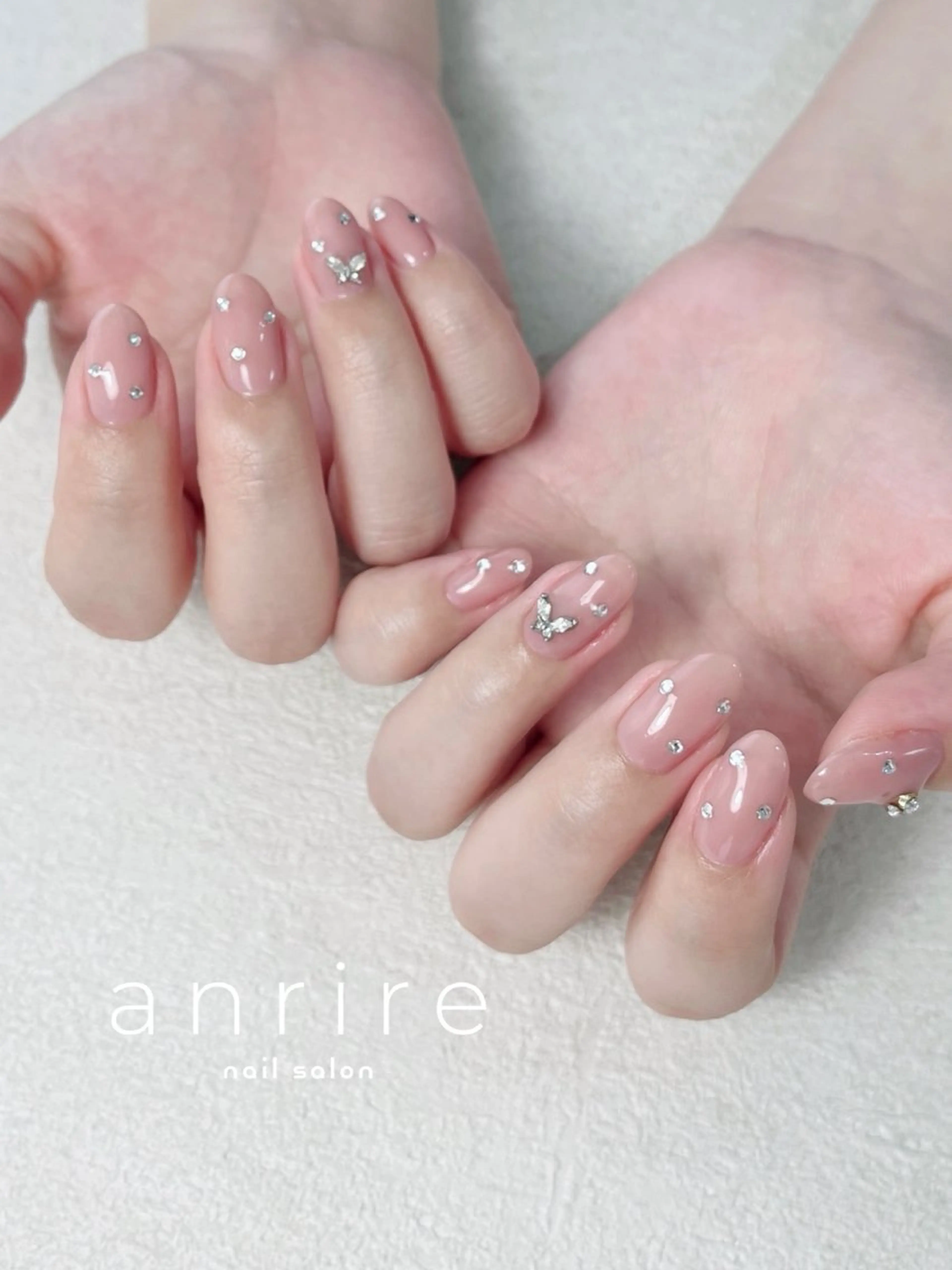 ネイル ジェルネイル ワンカラーネイル パラジェル ピンク ピンクベージュ ハンドネイル nailsalon anrireのネイルデザイン