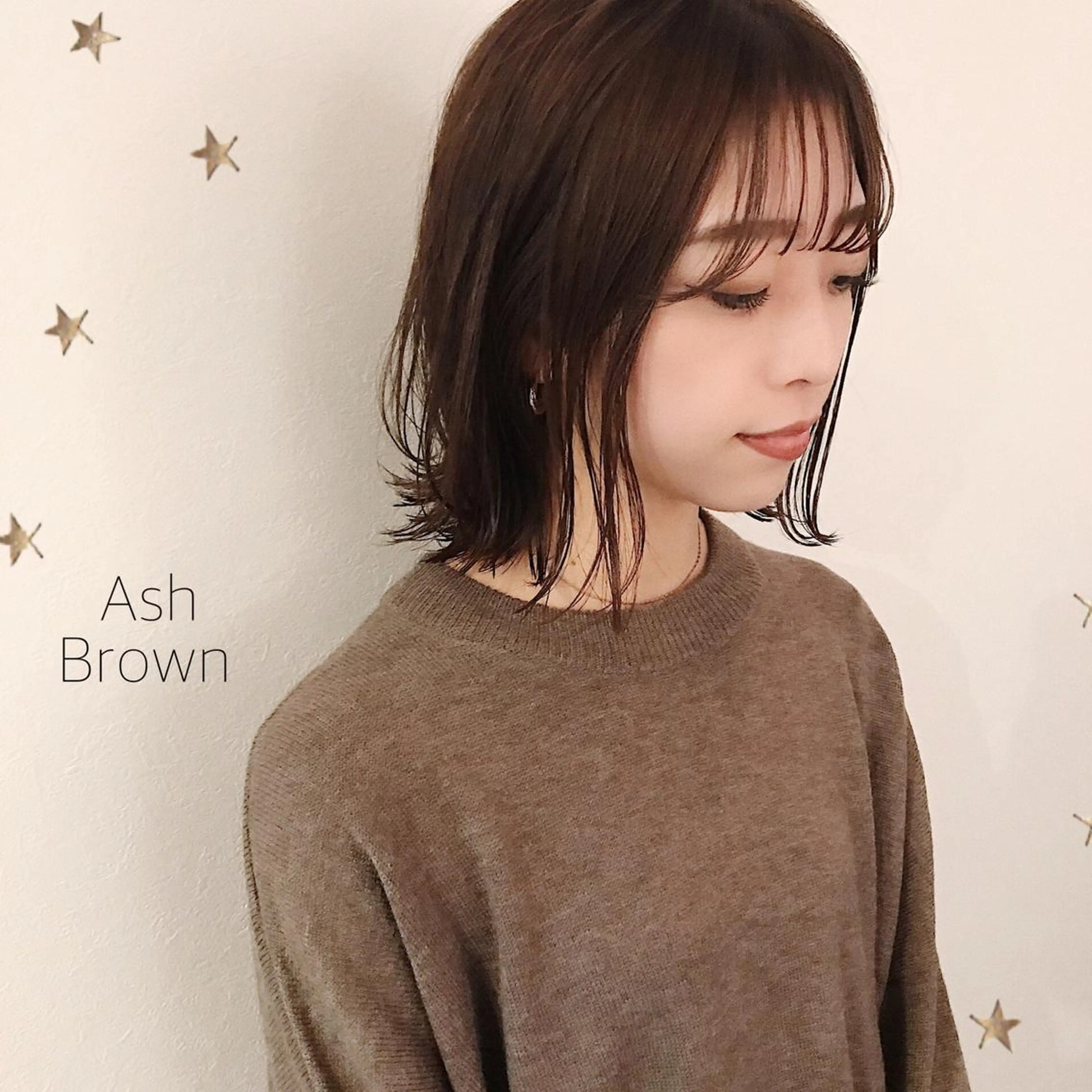 ミディアム カラー カット ヘアカラー 市川 千夏のヘアスタイル