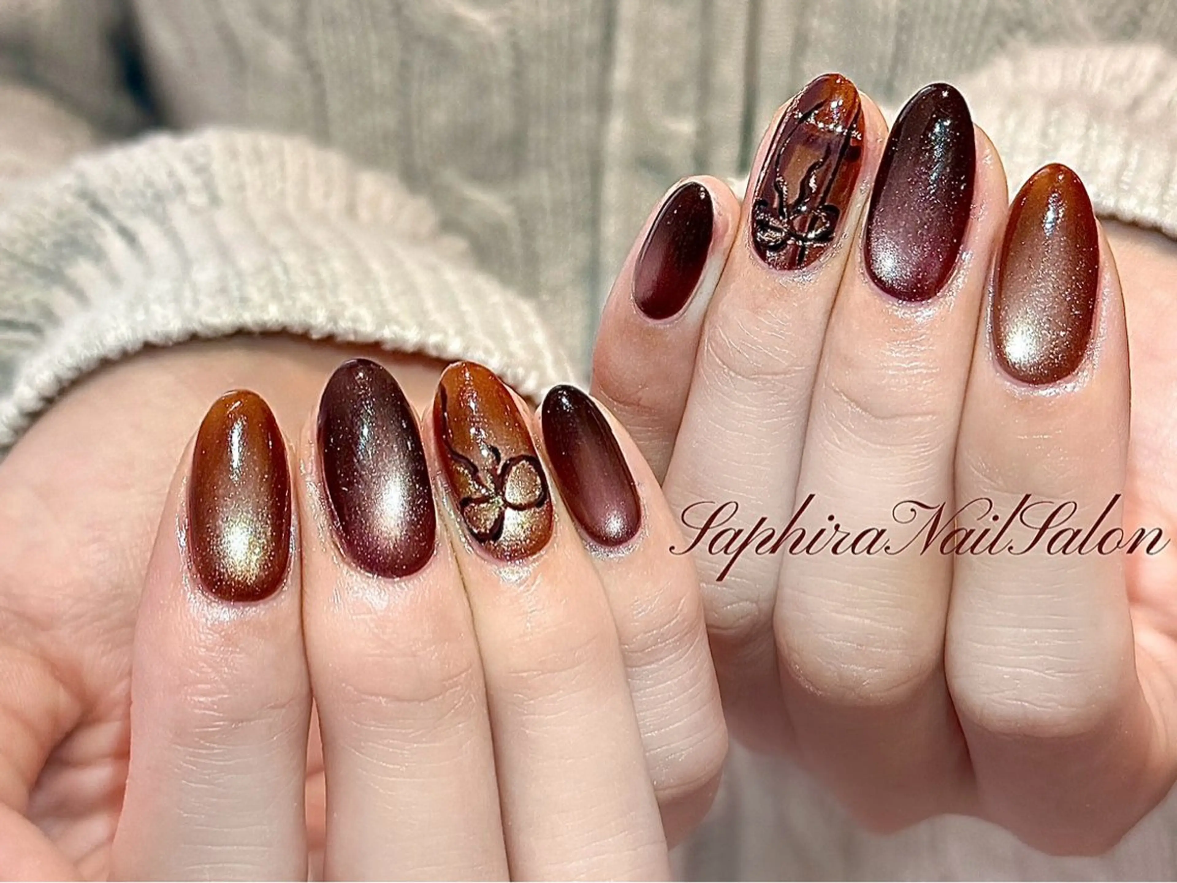 カラー ハンドネイル Saphiraネイル サロン錦糸町のネイルデザイン