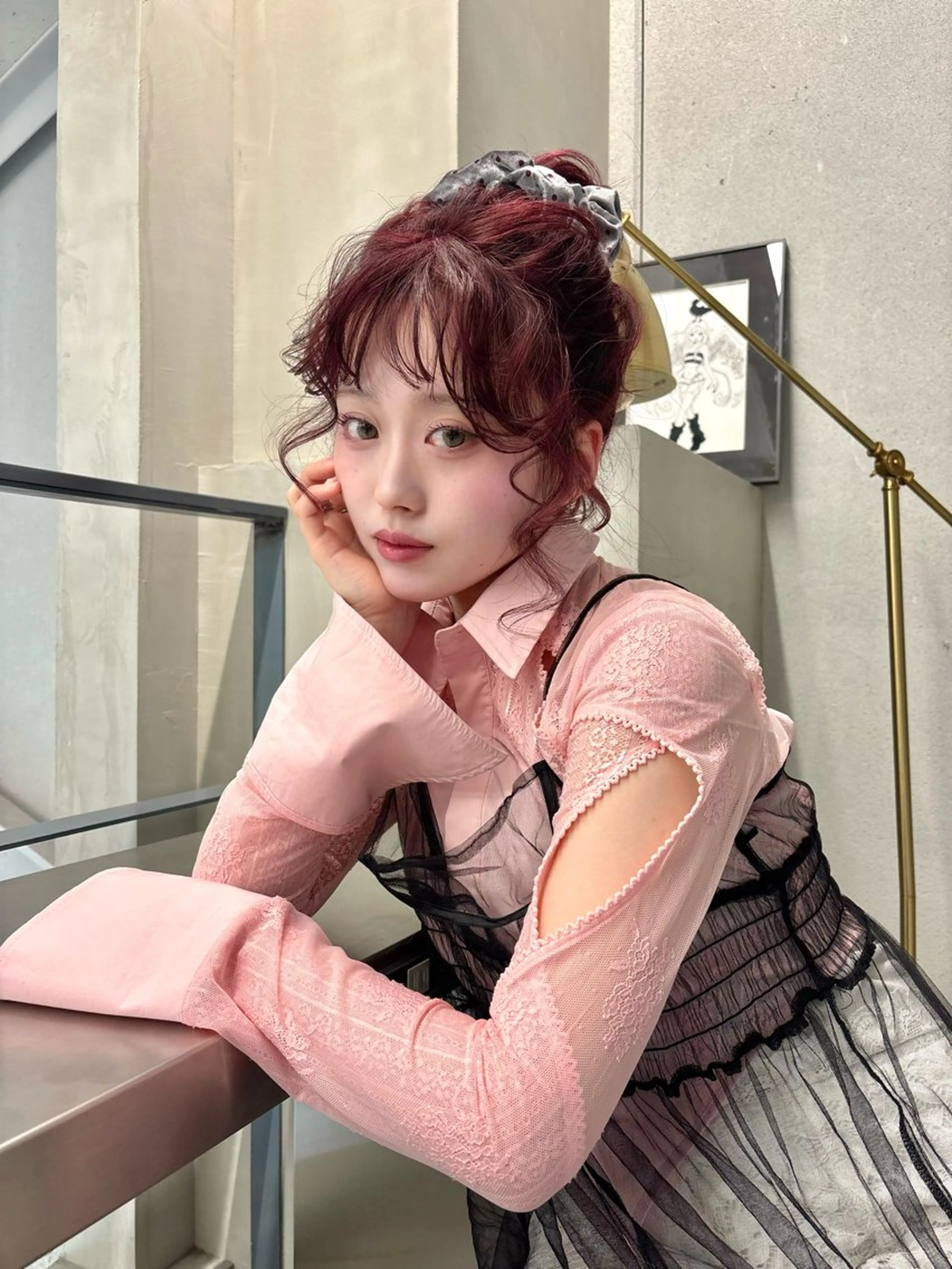 ロング カラー カット ヘアカラー トリートメント YUUNA ハイトーンカラーのヘアスタイル