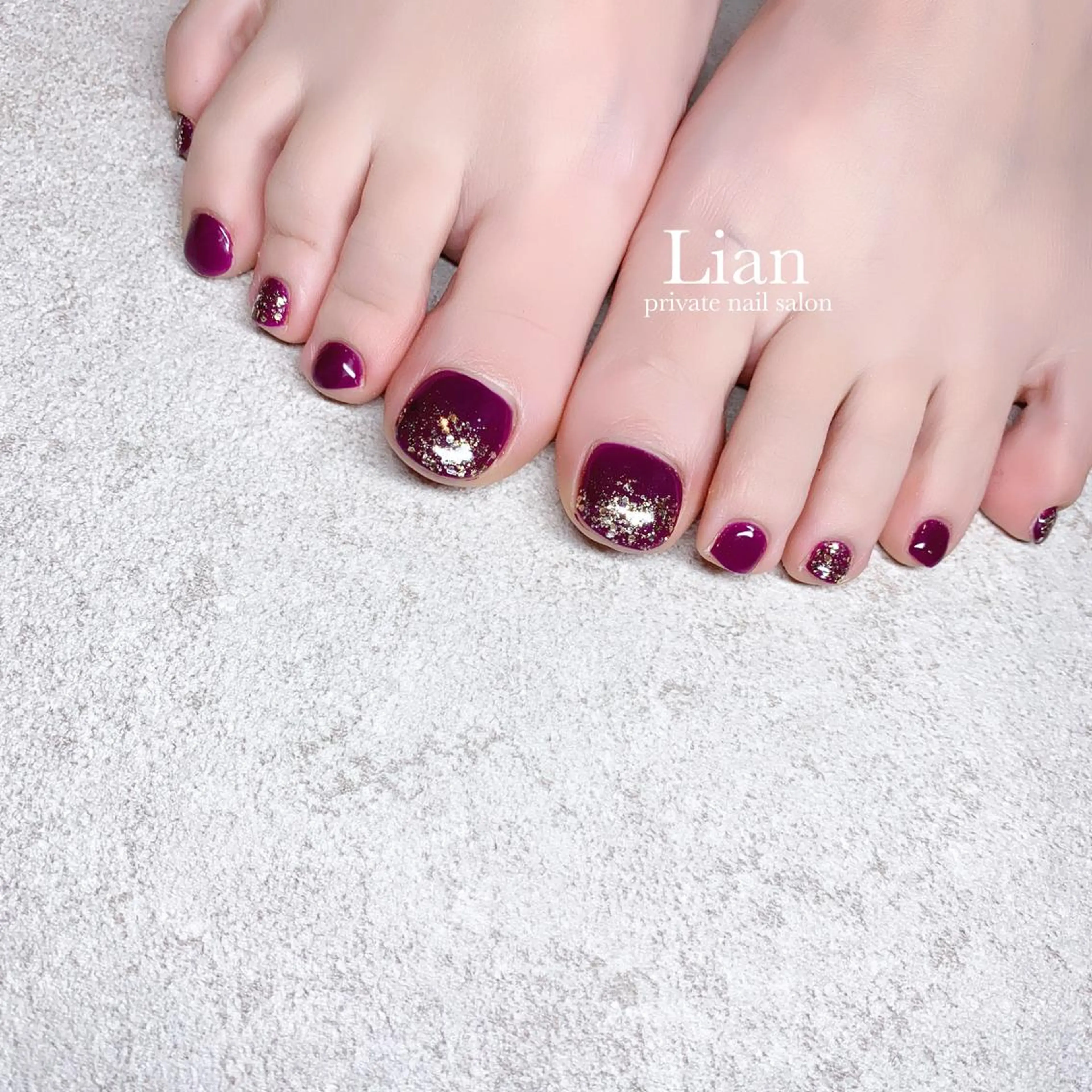 ネイル キラキラネイル ラメ(グリッター) パープル シンプルネイル nailsalon Lenoaのネイルデザイン