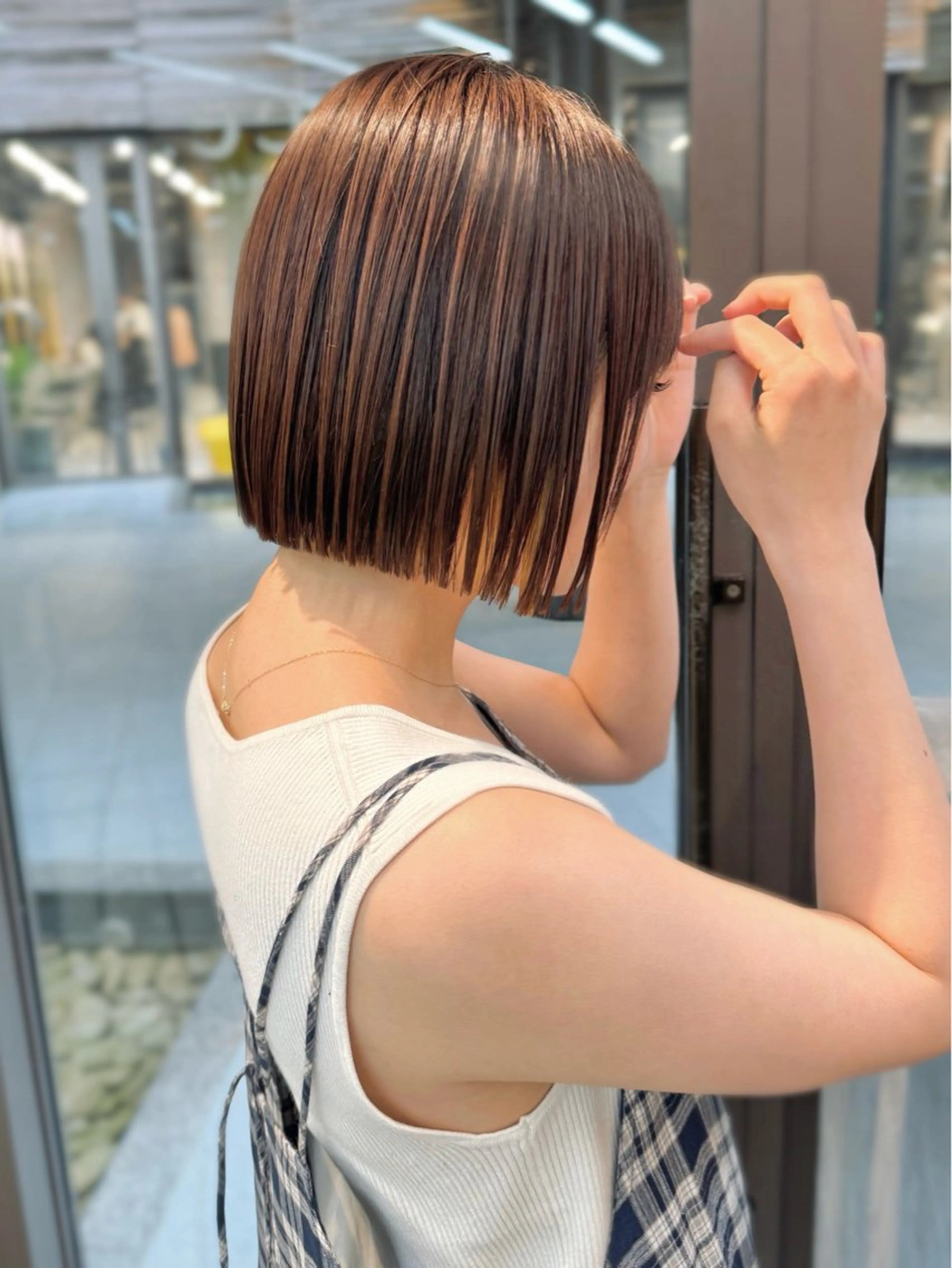 ミディアム ボブ カット 縮毛矯正 トリートメント mee.表参道所属・ボブ/ショート /パーマ/shinのヘアスタイル