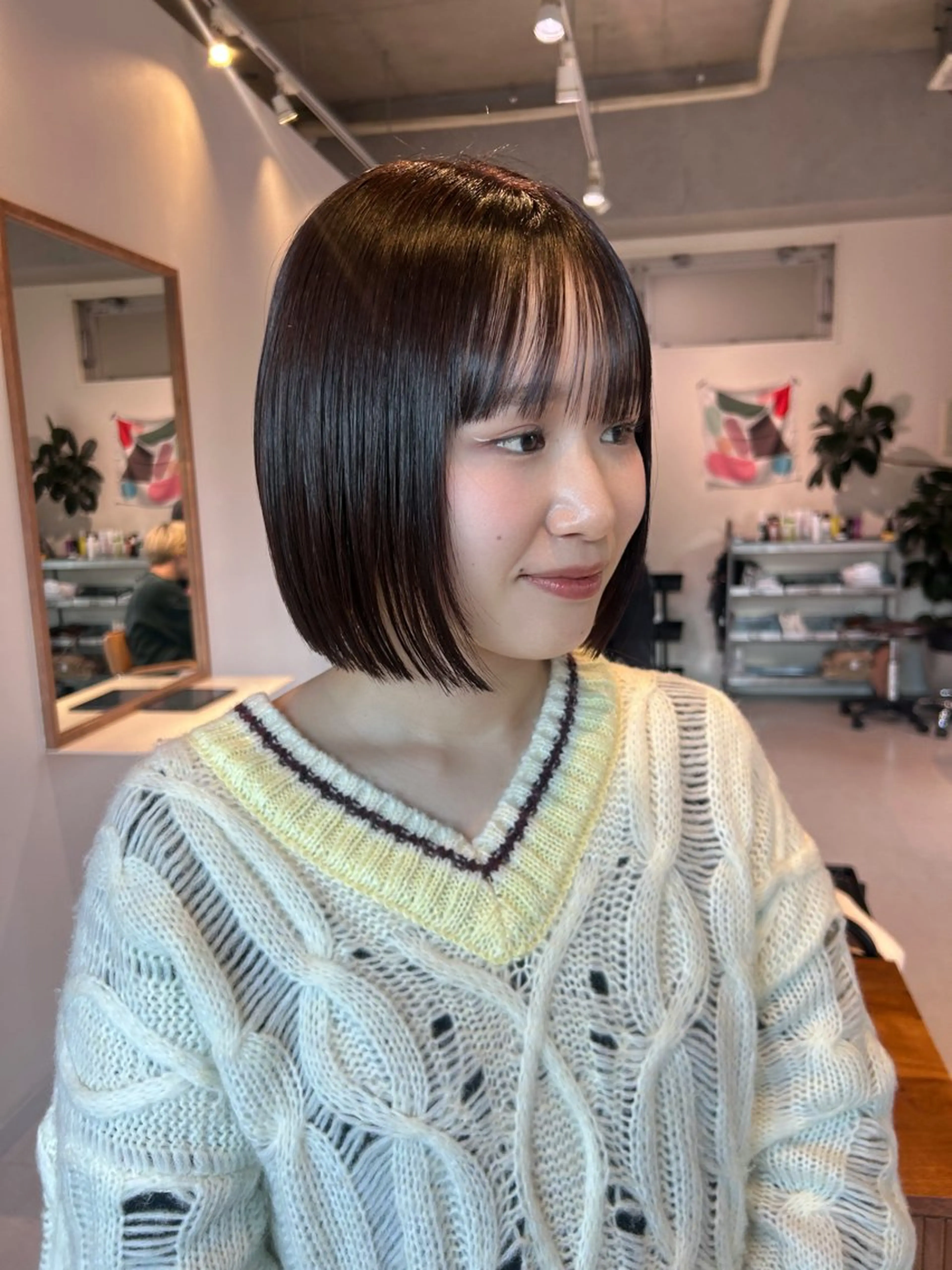 ショート ヘアカラー トリートメント レイヤーカット/ツヤ 縮毛矯正/アチワのヘアスタイル