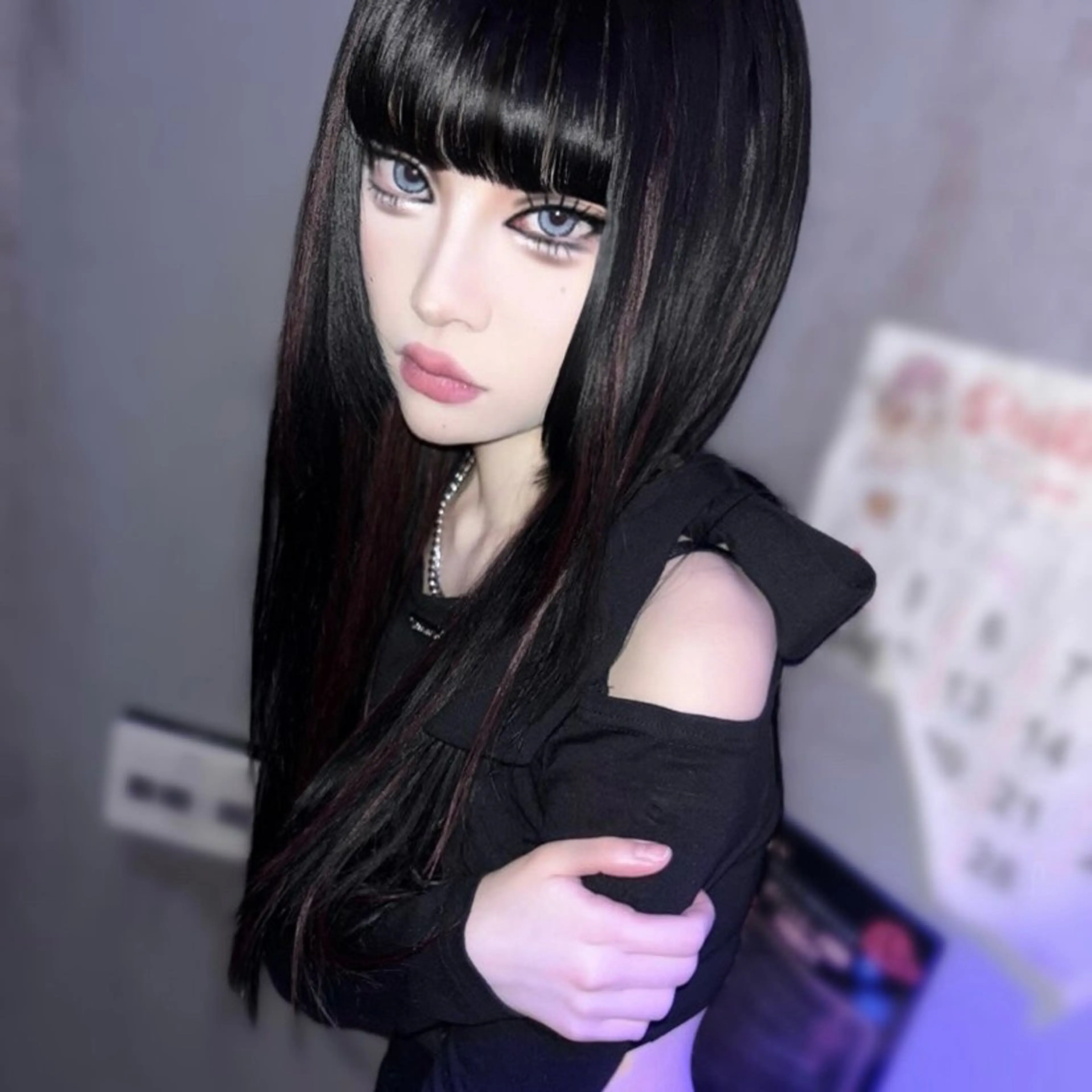 ロング シールエクステ エクステ ハイライト 韓国風ヘア レイヤーカット ハイトーン/エクステ 韓国風/y2kカイラのヘアスタイル