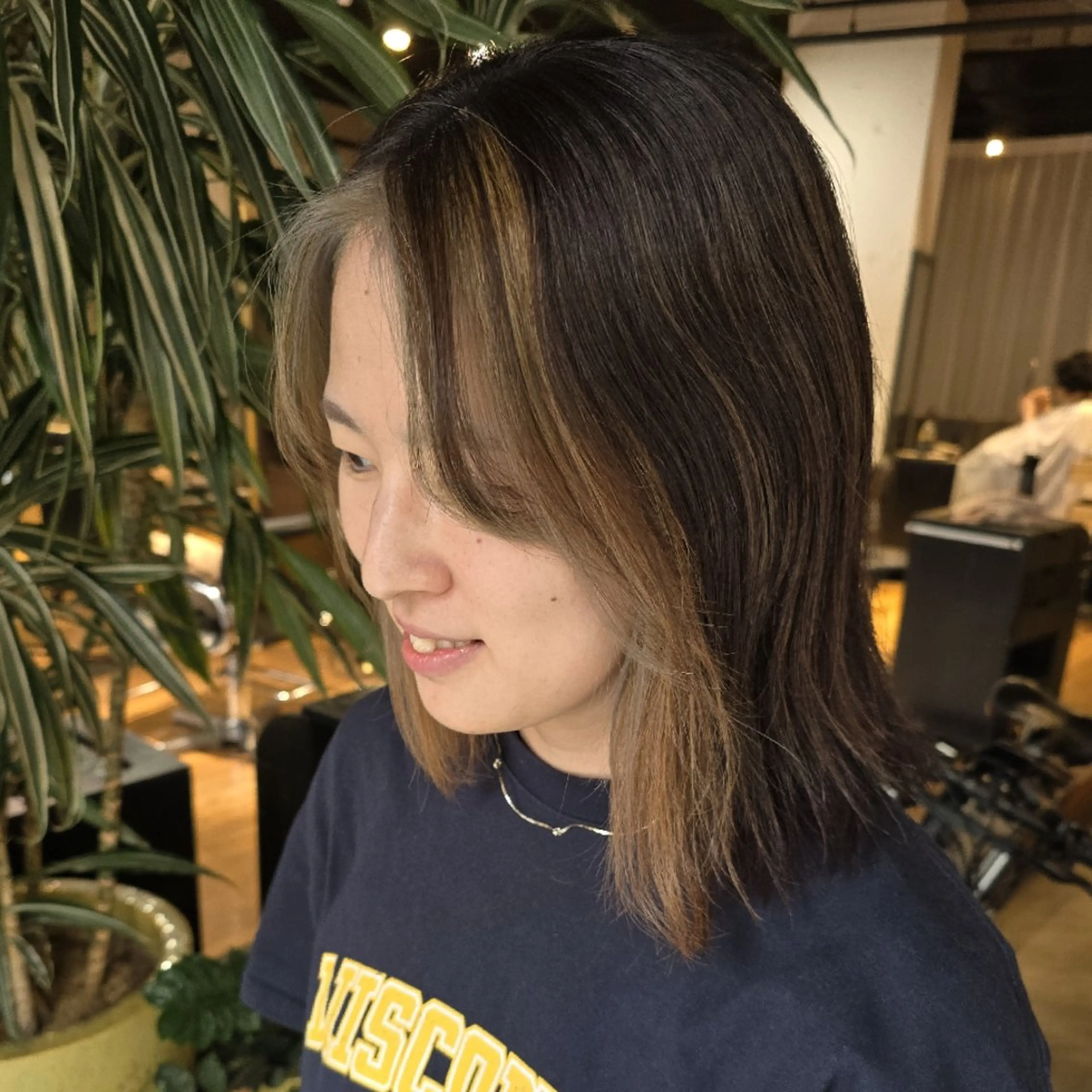 セミロング カラー ミストバング ベージュカラー  フェイスフレーミング 顔周りカット ハヤシ マユ ✂ 府中美容室のヘアスタイル