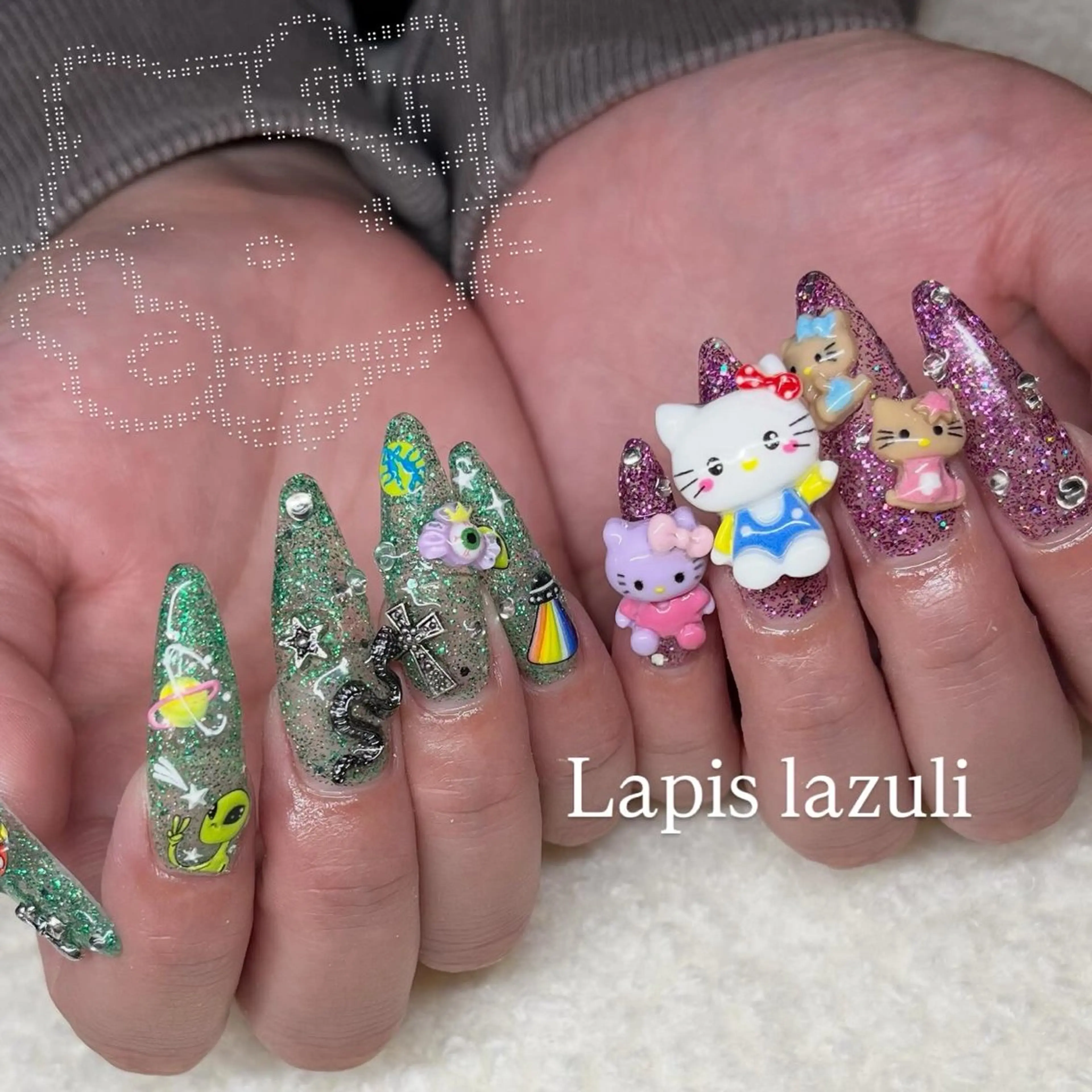 ネイル ハンドネイル YURINA ⋆꙳𝜗𝜚꙳.*‬のネイルデザイン