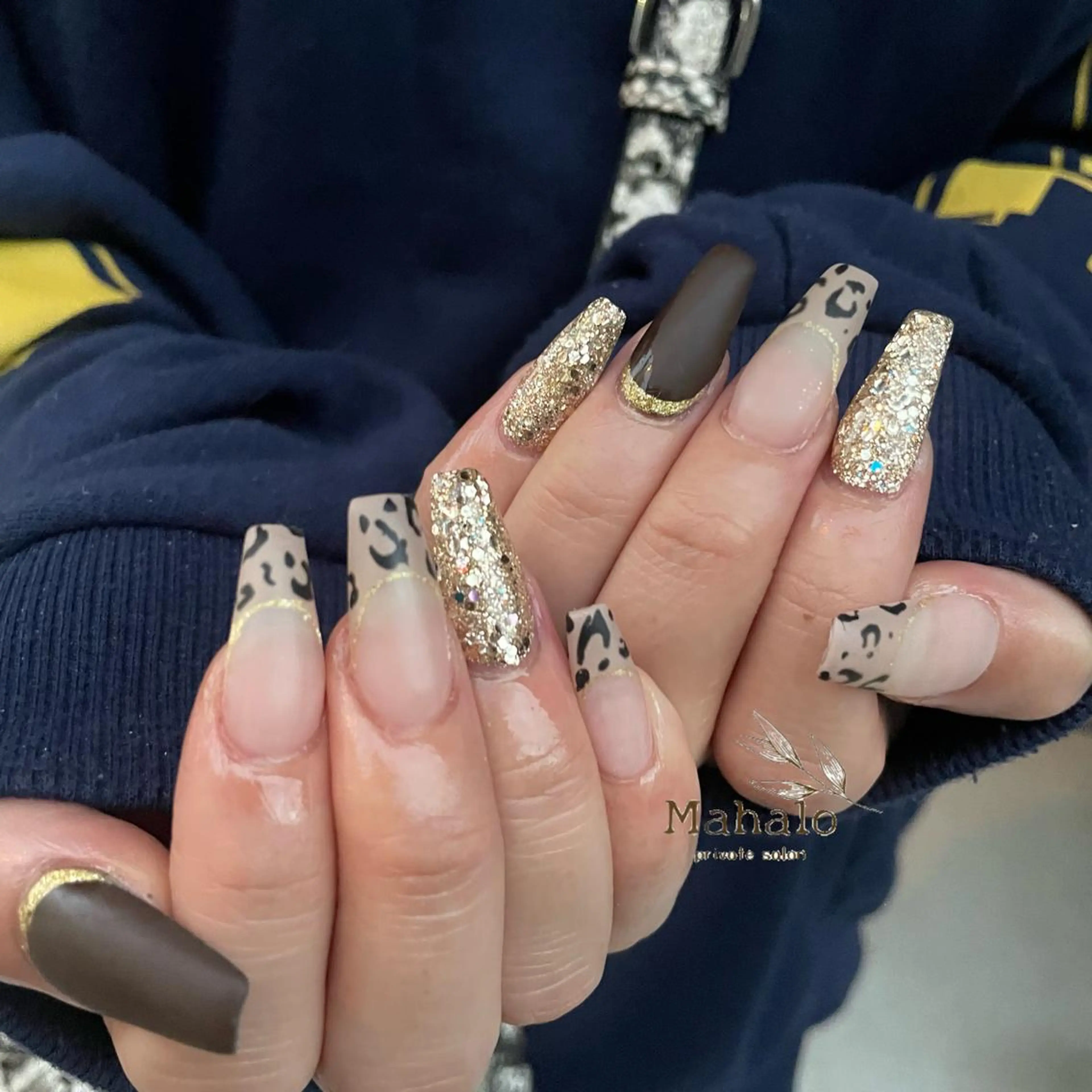 ロング ネイル ロング アニマル柄 アートネイル フレンチネイル キラキラネイル まはろ ねいる🌺のエステ・リラクイメージ