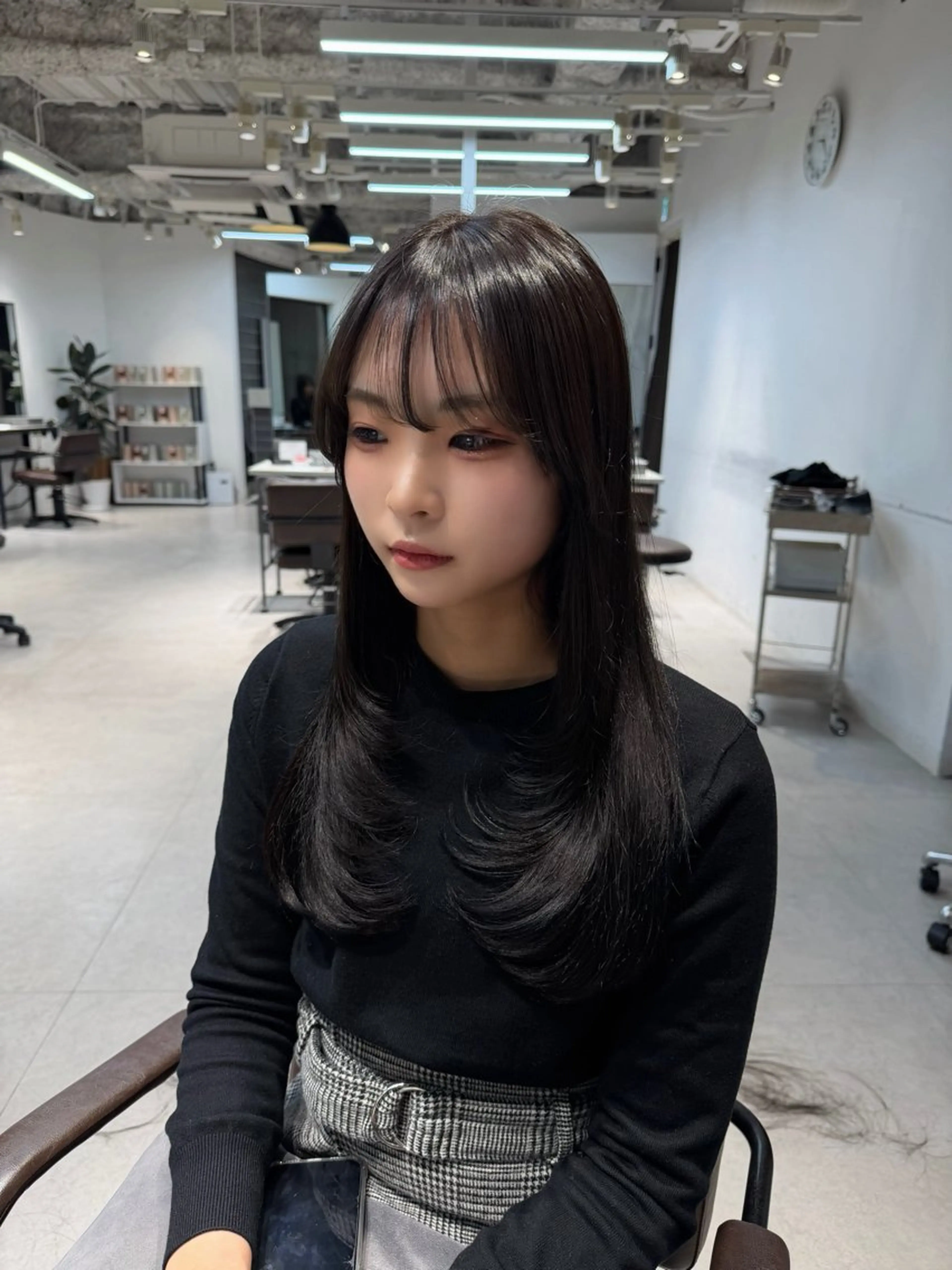 ロング カラー レイヤーカット ヘアカラー トリートメント caho／韓国ヘア 盛れStyle🩶✨のヘアスタイル