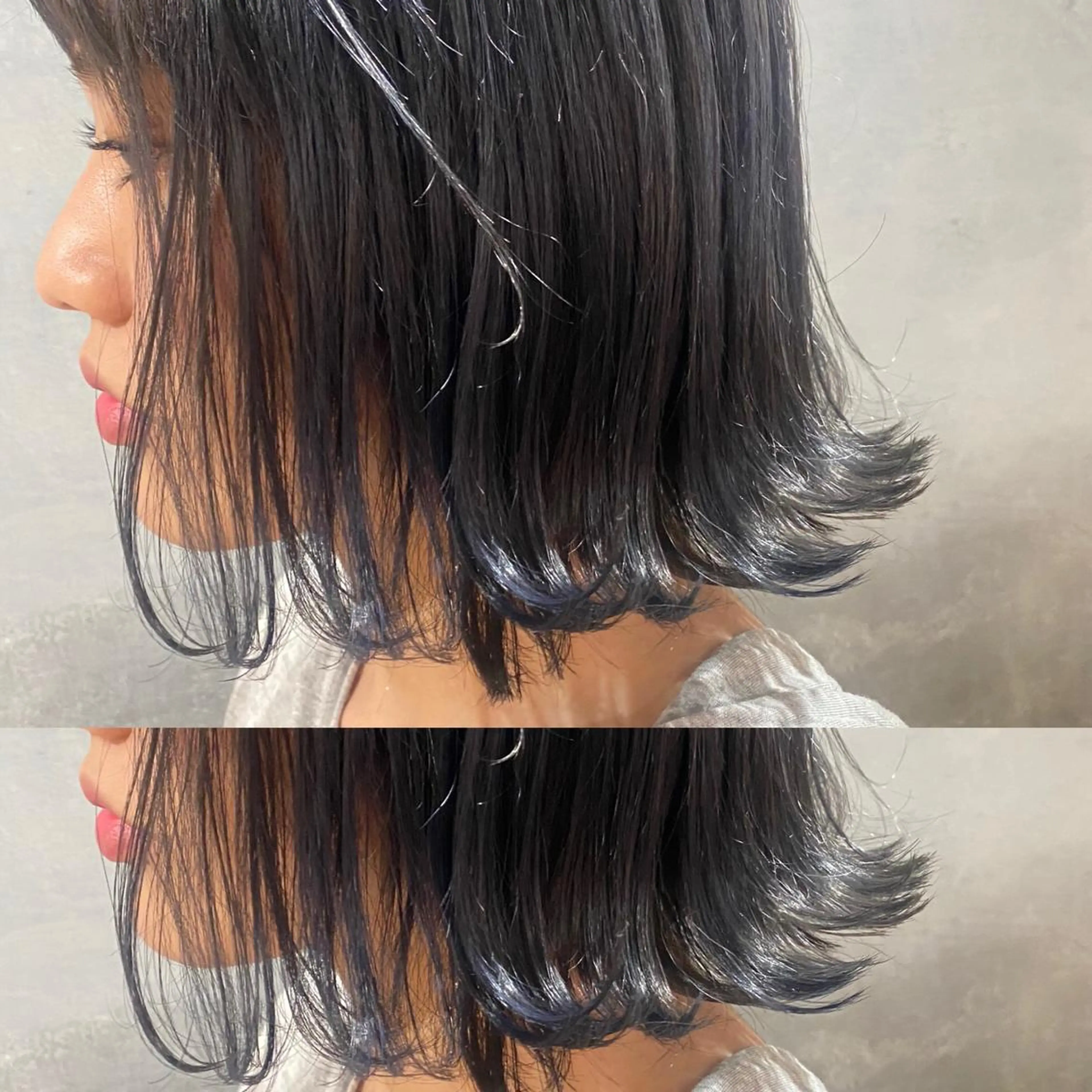 ミディアム カラー ブルーカラー ブルージュ ヘアカラー ツキノキ ミナのヘアスタイル