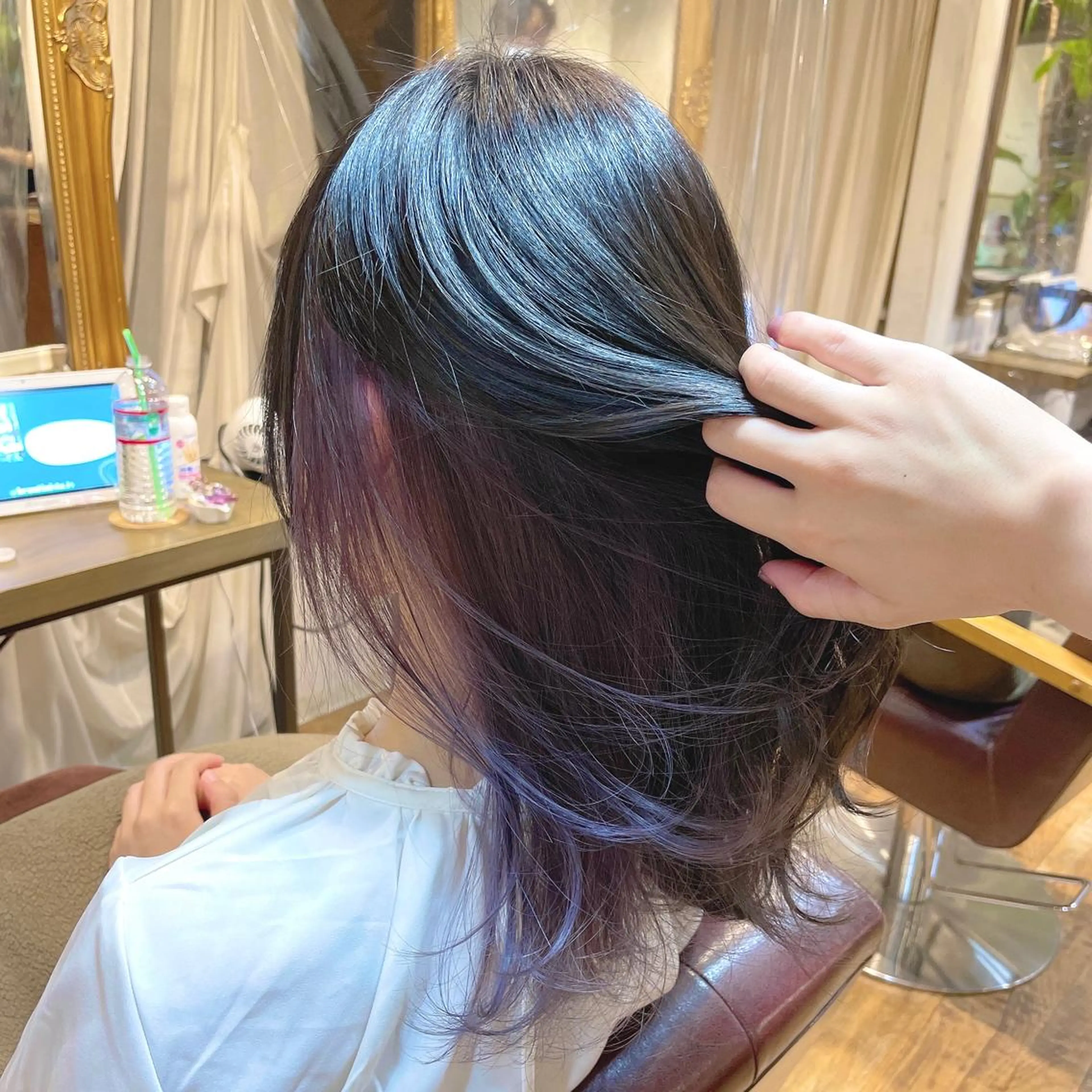 ロング カラー ヘアアレンジ ブリーチ 透明感カラー グレージュ インナーカラー ラベンダーカラー Kei  by misherry所属・💖透明感カラー💖 mayukoのヘアスタイル