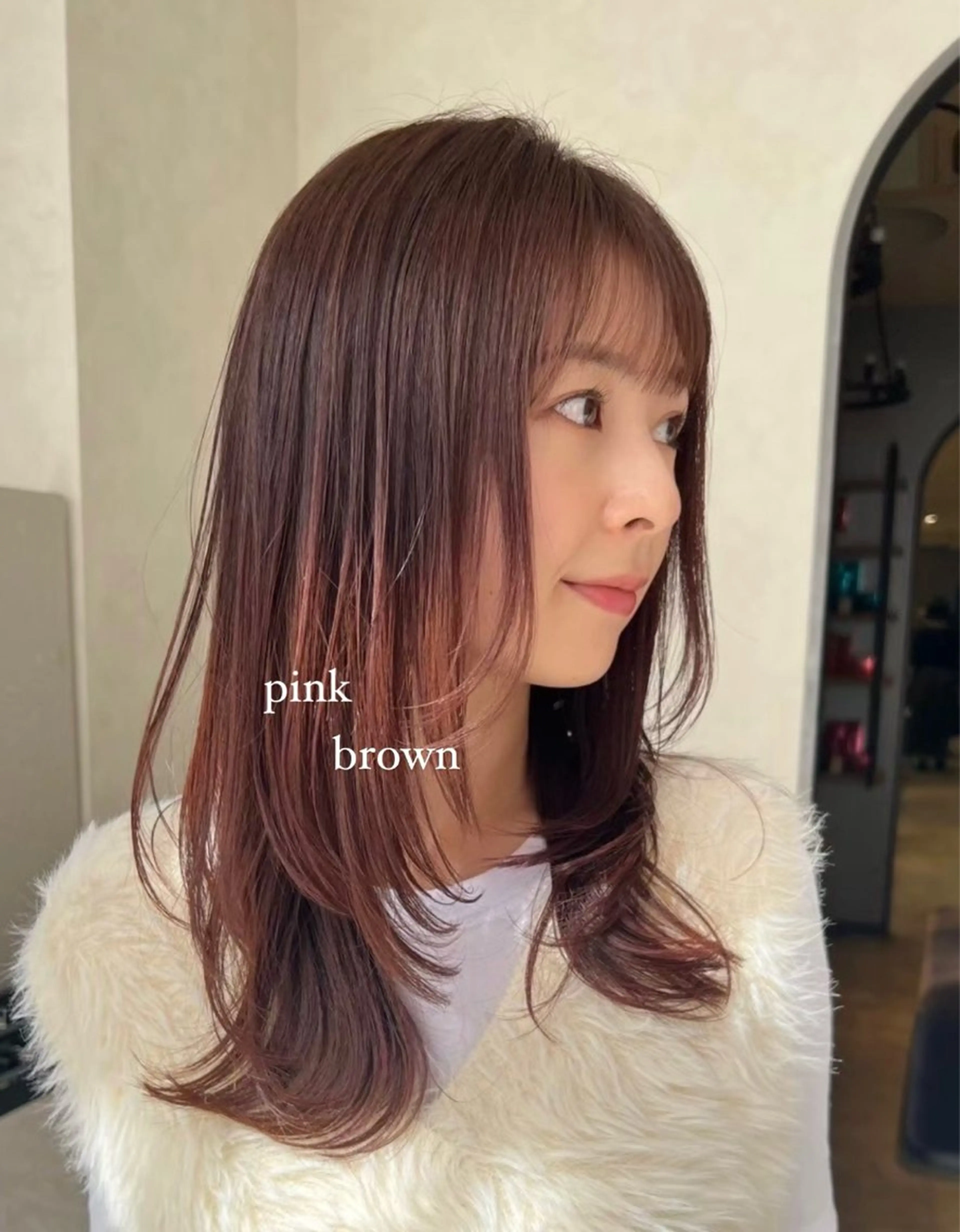 セミロング カラー ブラウンカラー ピンクカラー ピンクブラウン トリートメント otoha♡心斎橋 /髪質改善のヘアスタイル