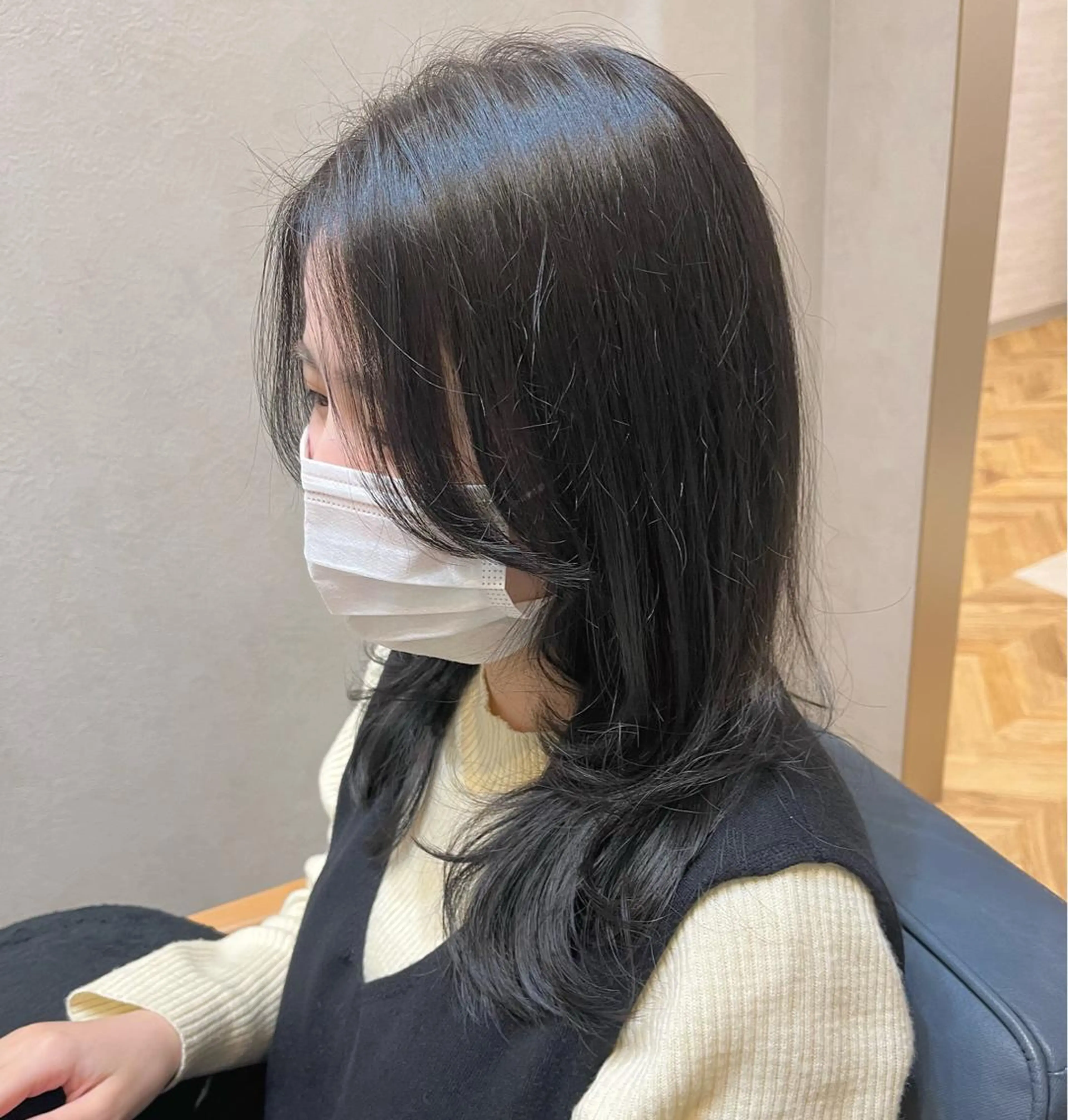 セミロング 顔周りカット レイヤーカット カット ヘアカラー トリートメント N°number大分 ナンバーmikotoのヘアスタイル