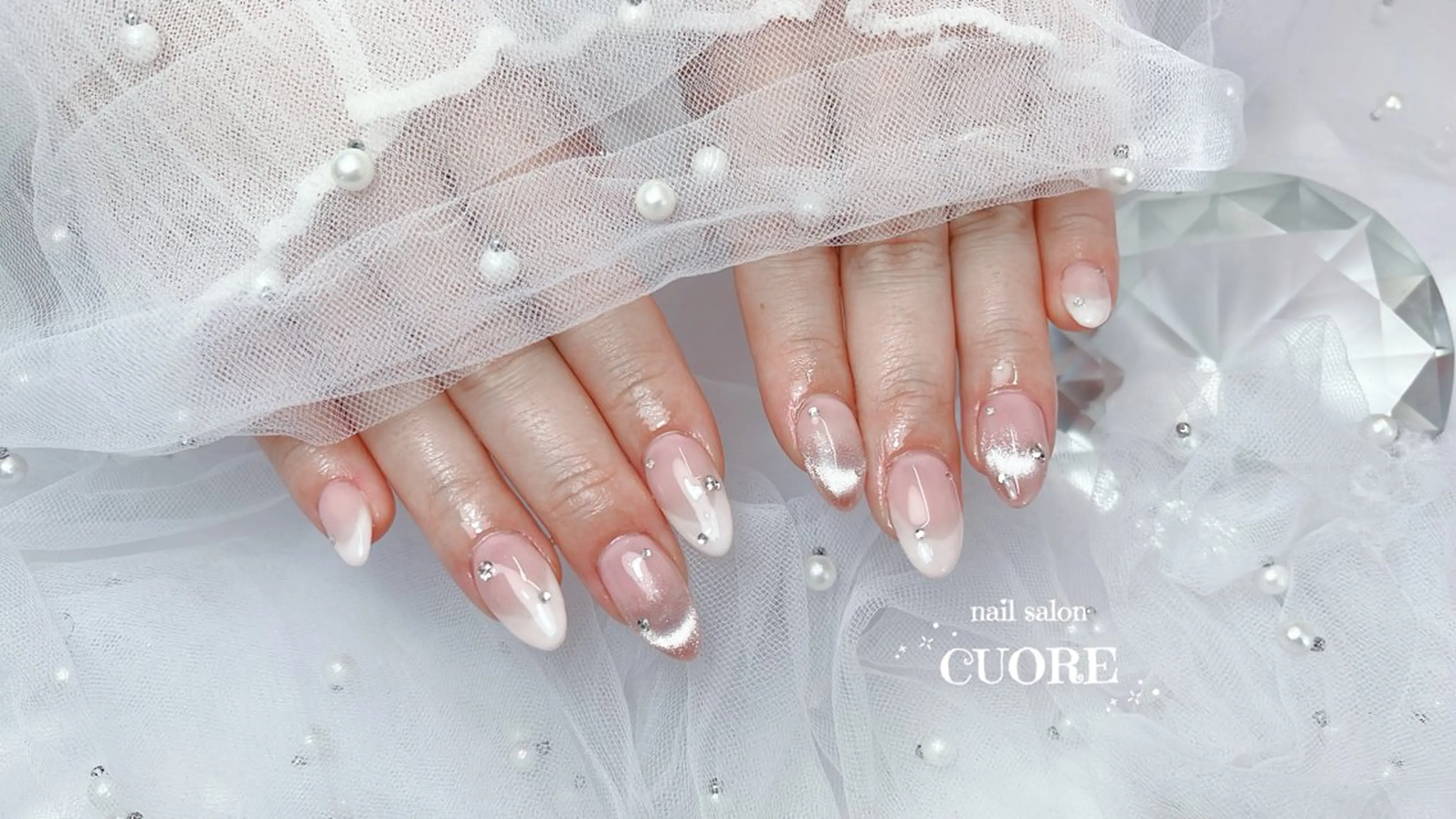 ネイル フレンチネイル マグネットネイル マグネットフレンチ シンプルネイル nail salon CUOREのネイルデザイン