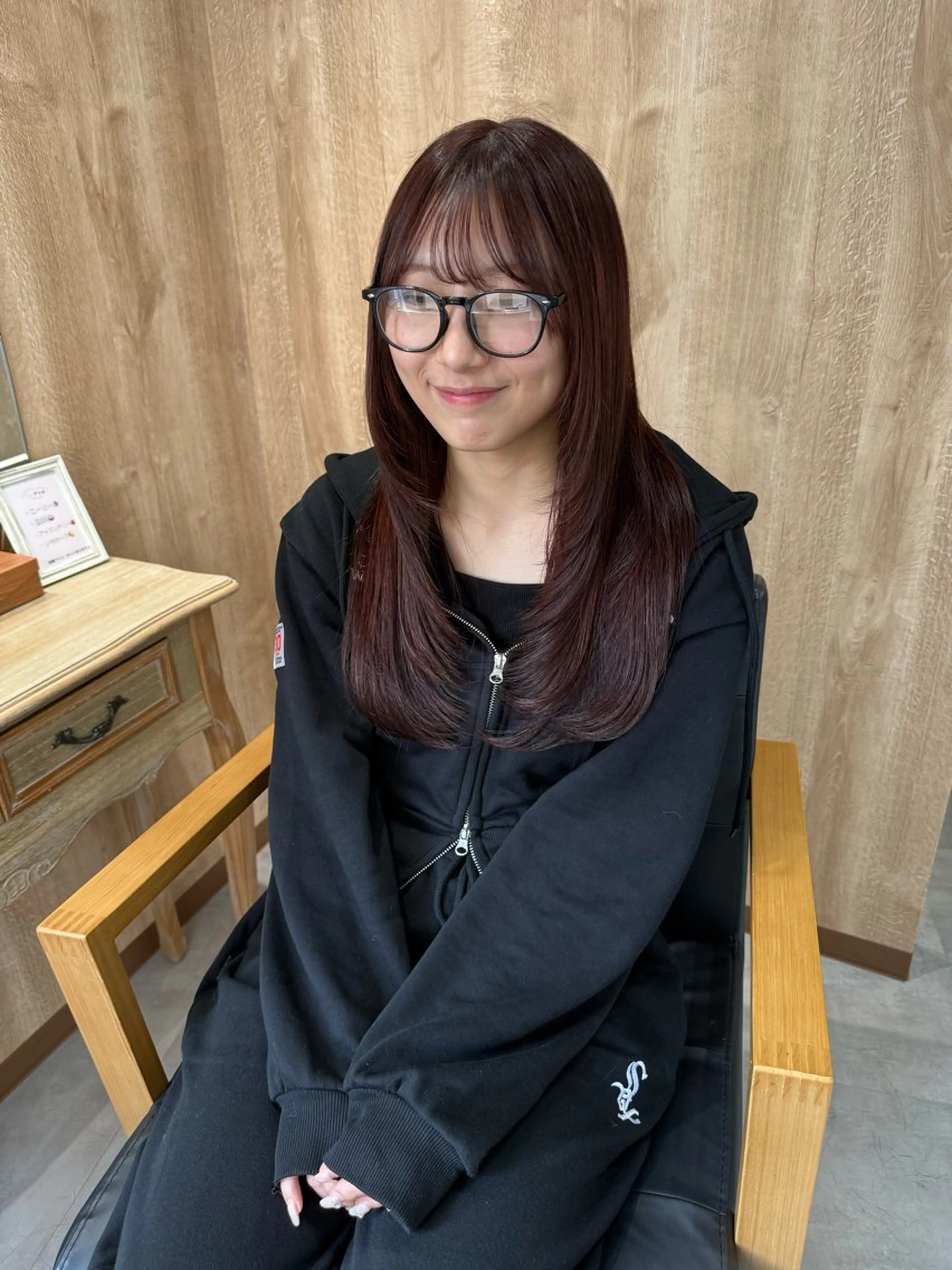 カラー レッドカラー ヘアカラー トリートメント 髪質改善＊韓国ヘア＊ レイヤー＊IBUKIのヘアスタイル