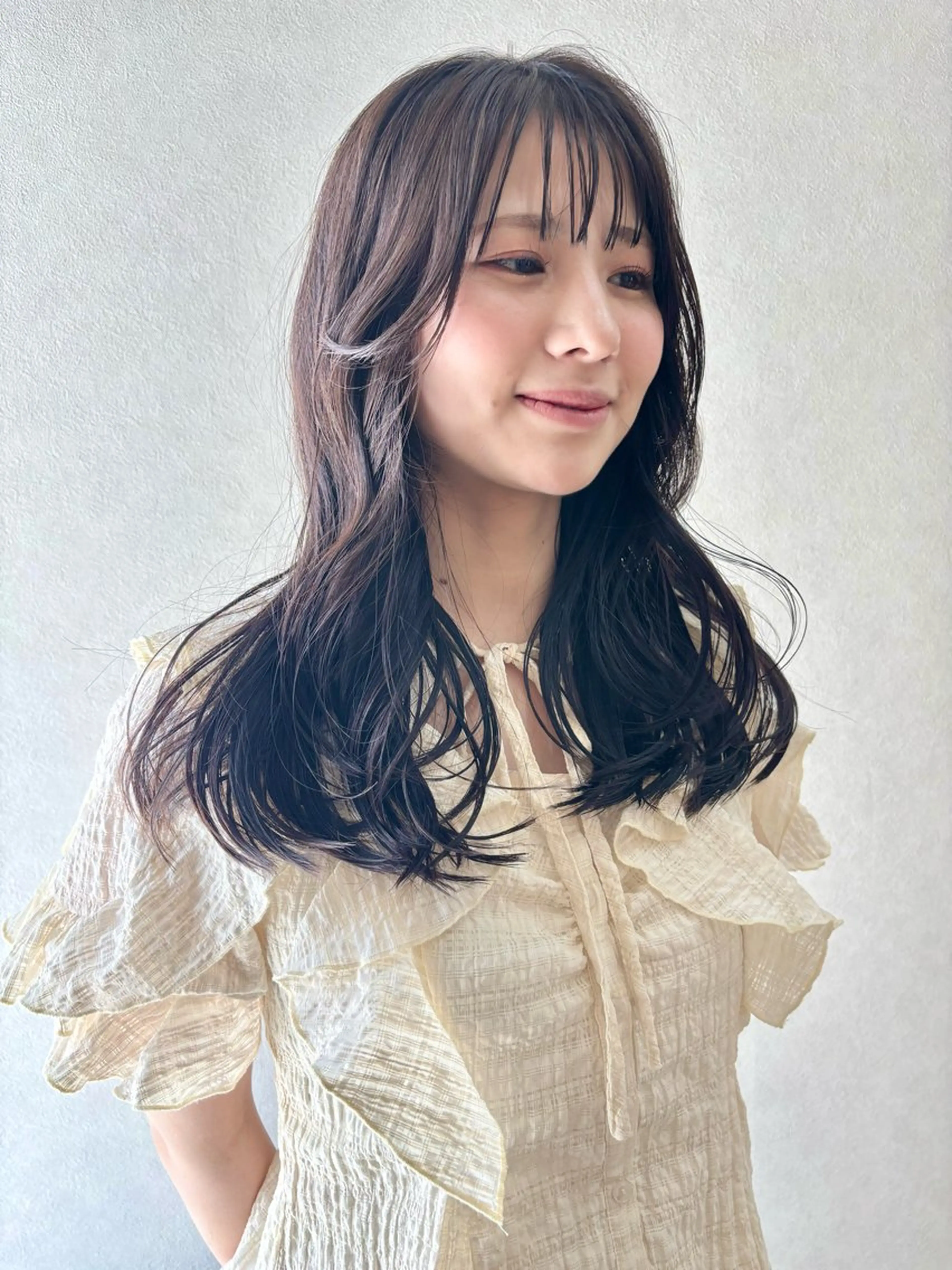 セミロング カラー カット ヘアカラー トリートメント en,ボブ/レイヤー パーマ/透明感カラーのヘアスタイル