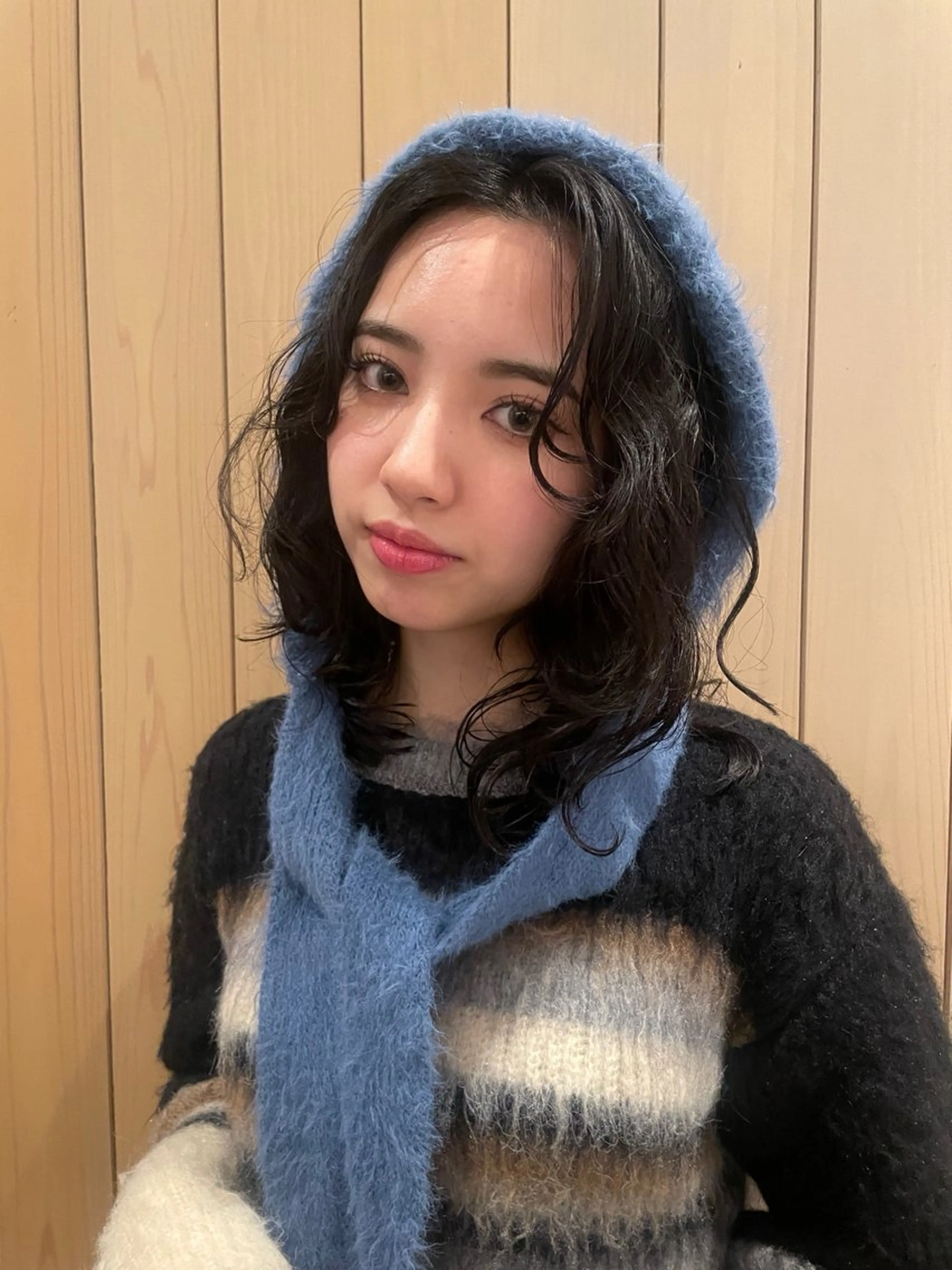 ミディアム パーマ 中野 ちよのヘアスタイル