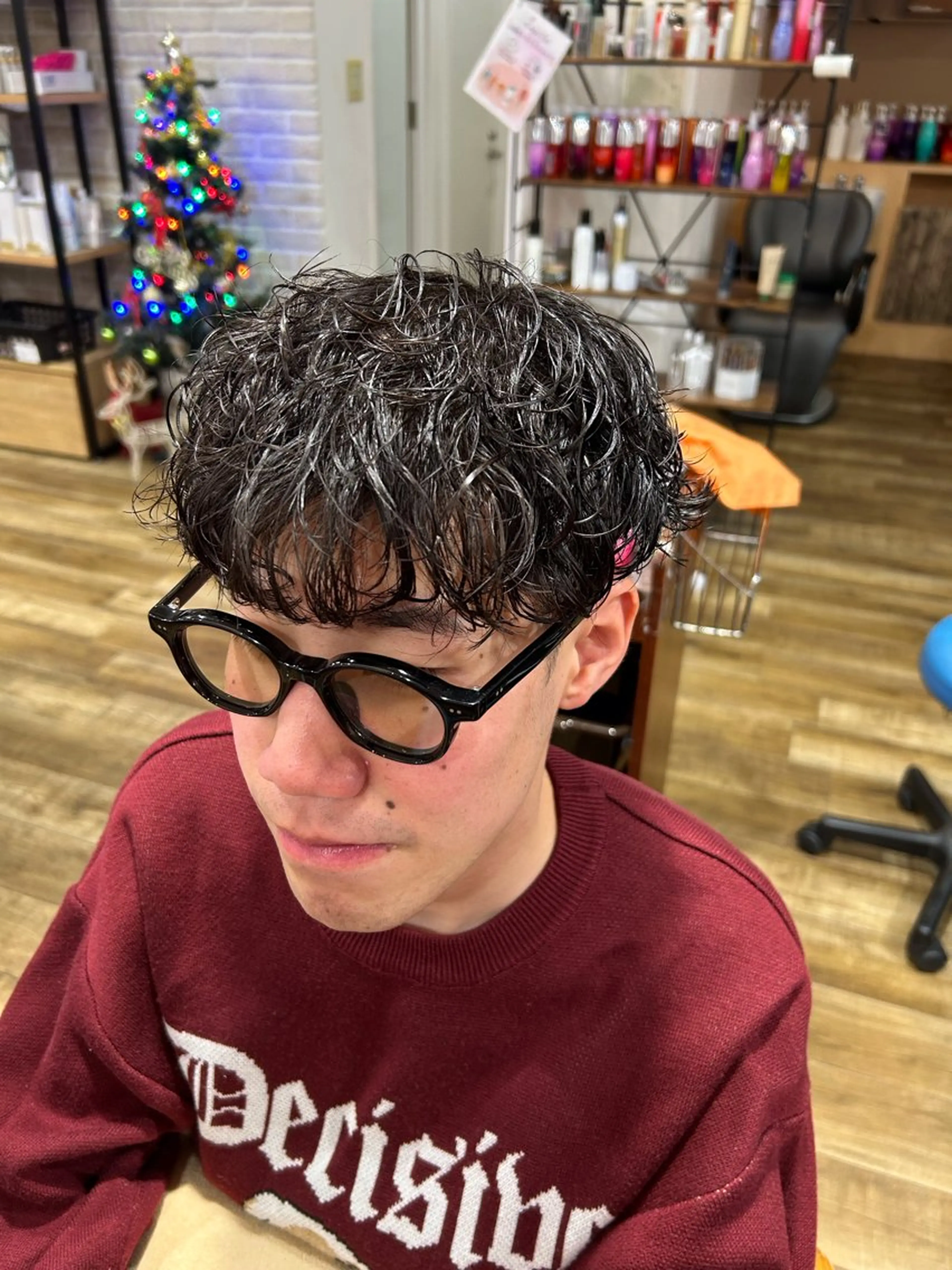 ショート パーマ メンズ メンズパーマ くせ毛 ニュアンスパーマ カット パーマ 鶴田 将清のヘアスタイル