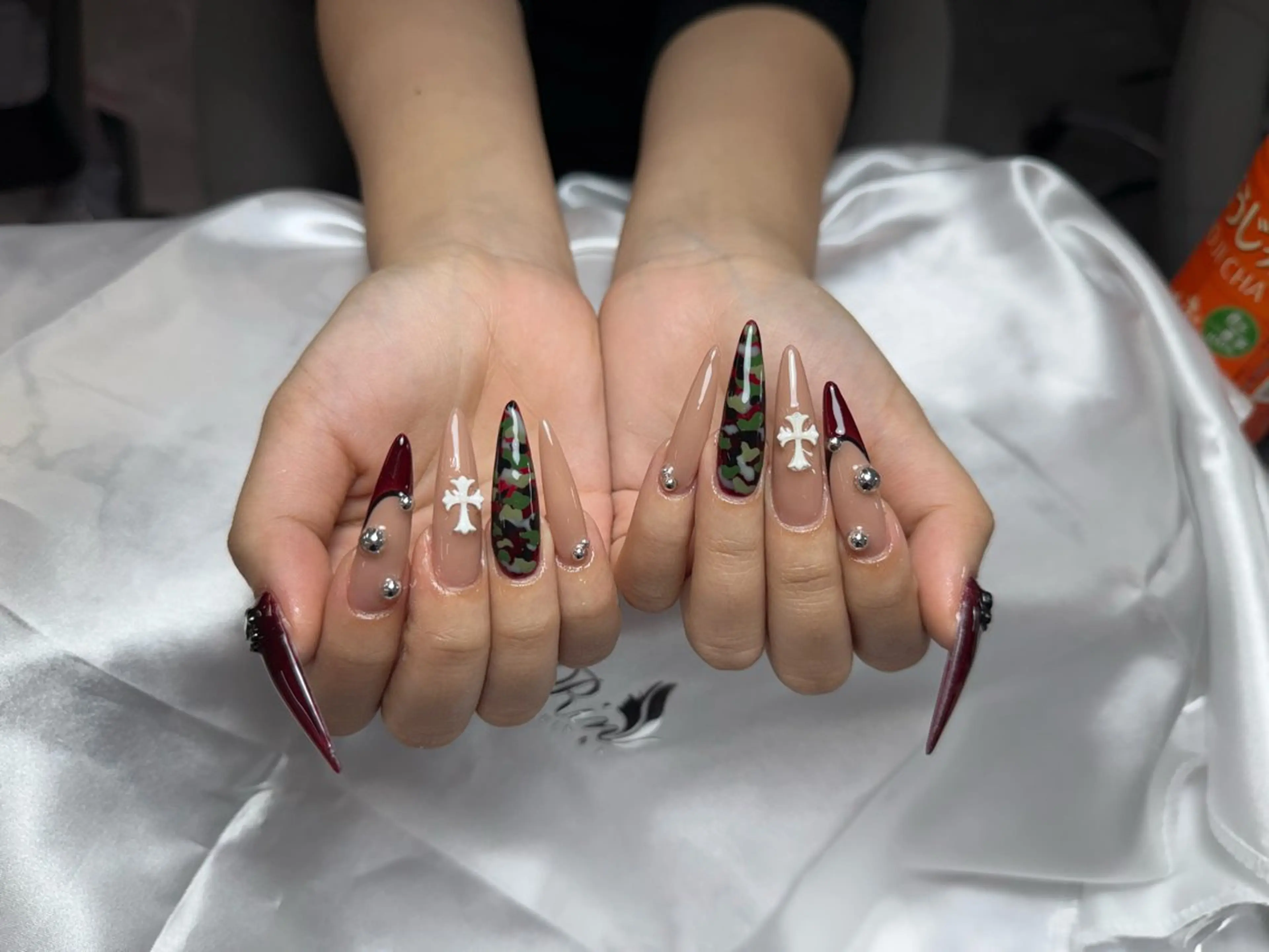 ネイル アートネイル ハロウィン ロングネイル スカルプネイル ネイルチップ ハンドネイル Rin Nail 新大久保店のネイルデザイン