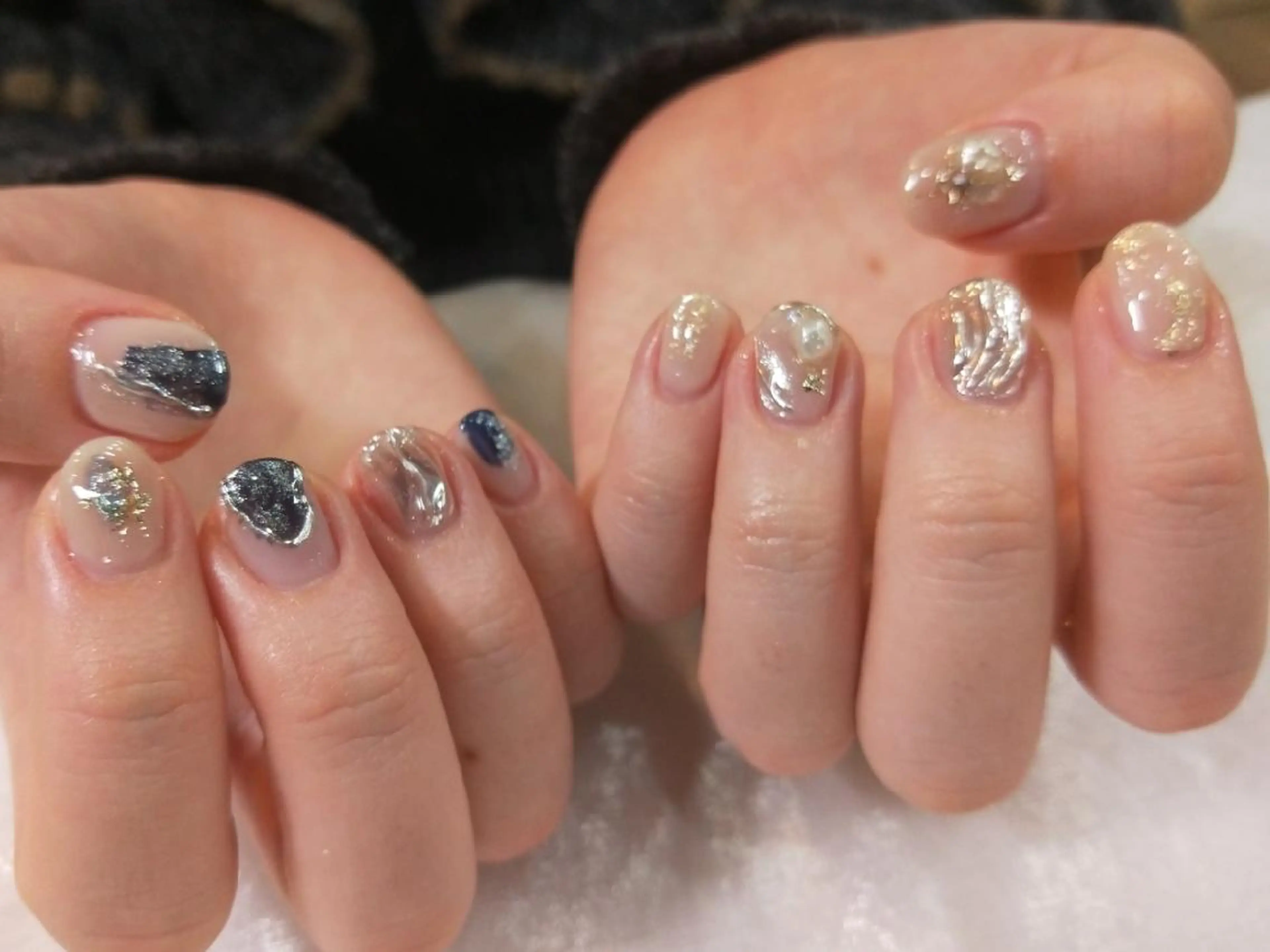 ネイル ハンドネイル ハンドケア R'well所属・はばすみれ🎀ﾈｲﾙ 光ﾌｪｲｼｬﾙ ﾍｱのネイルデザイン