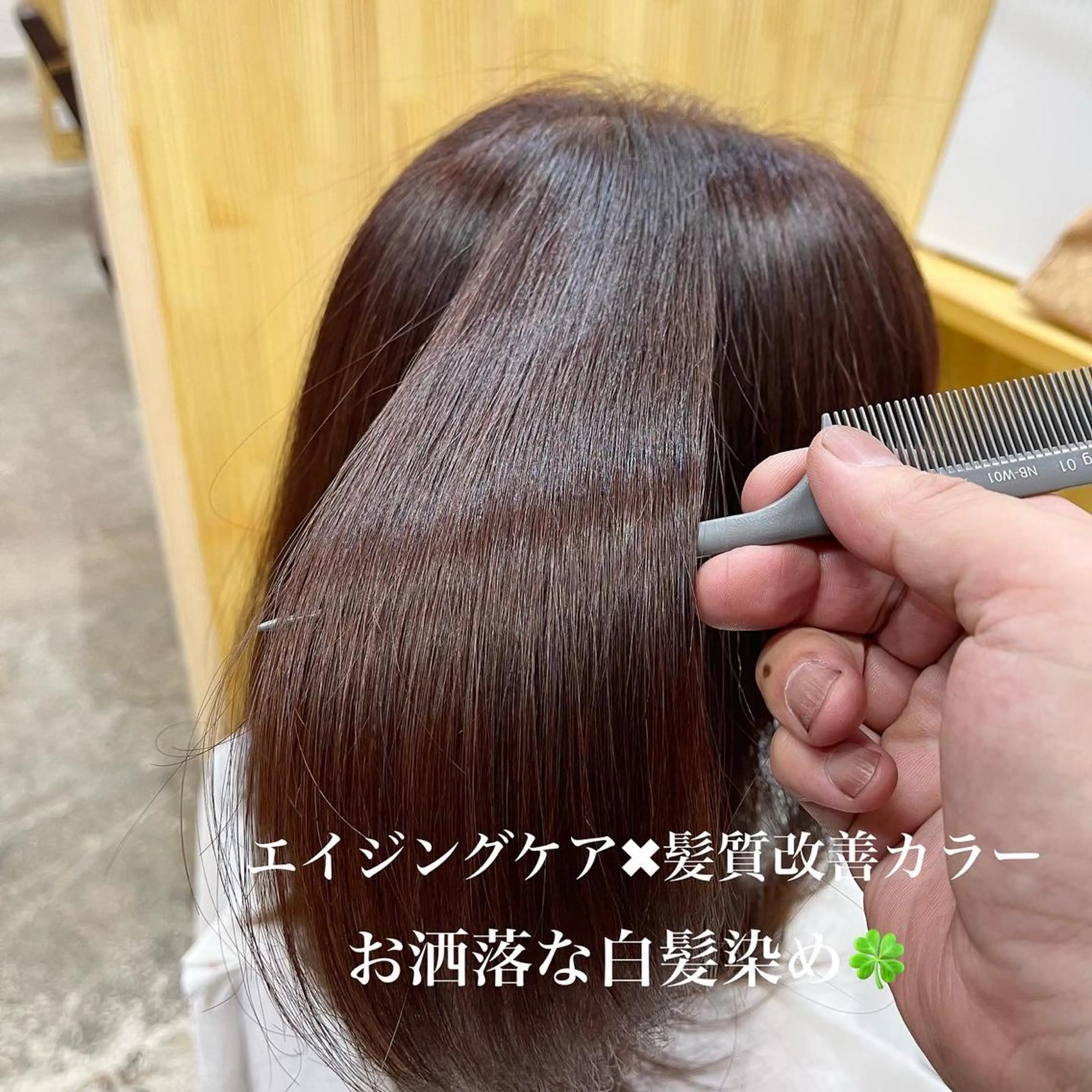 セミロング カラー 黒崎 勝巳のヘアスタイル