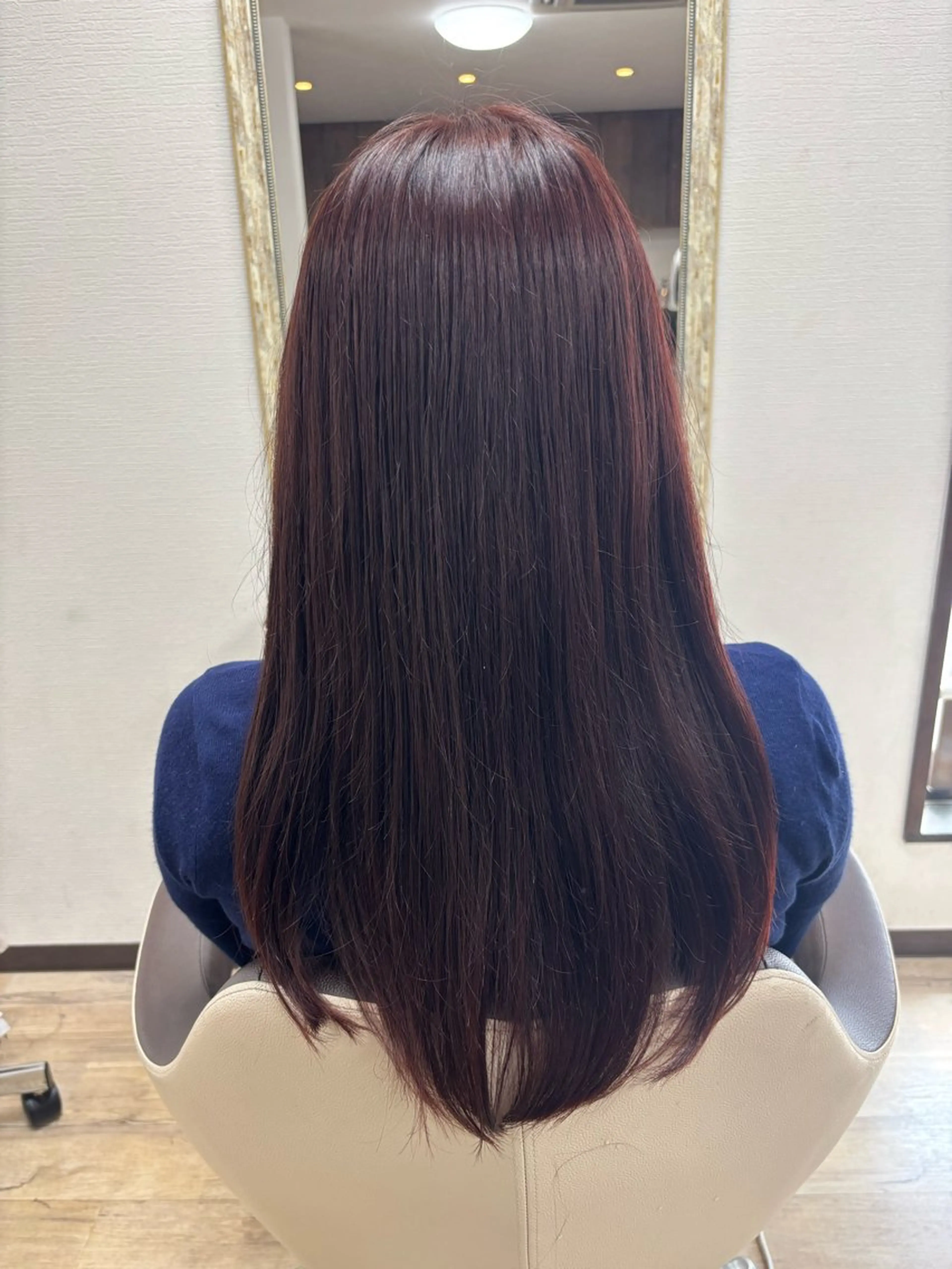 ロング カラー ブラウンカラー レッドカラー 丸本 瑠奈のヘアスタイル