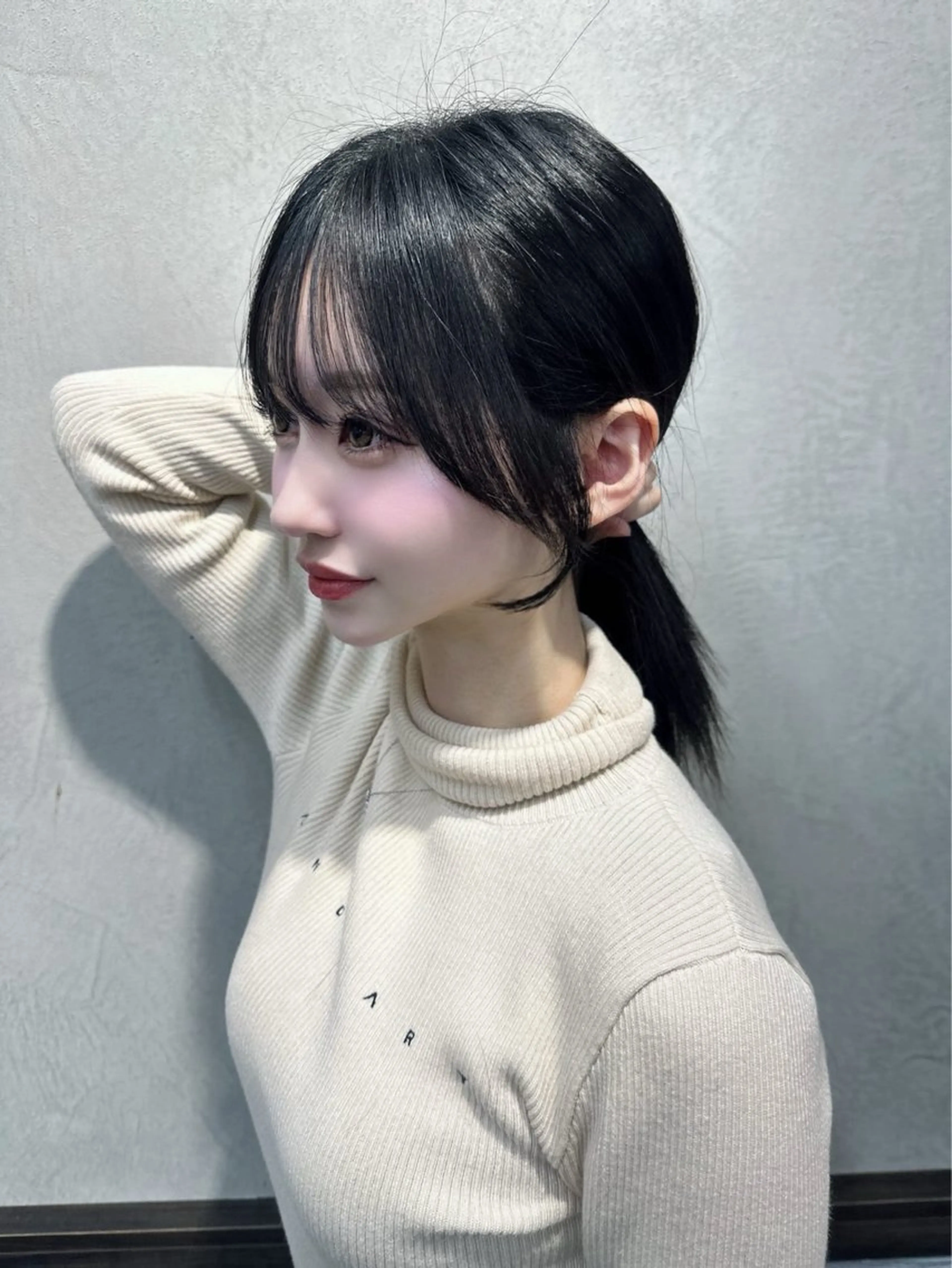 セミロング カット りおん レイヤー/ベージュのヘアスタイル