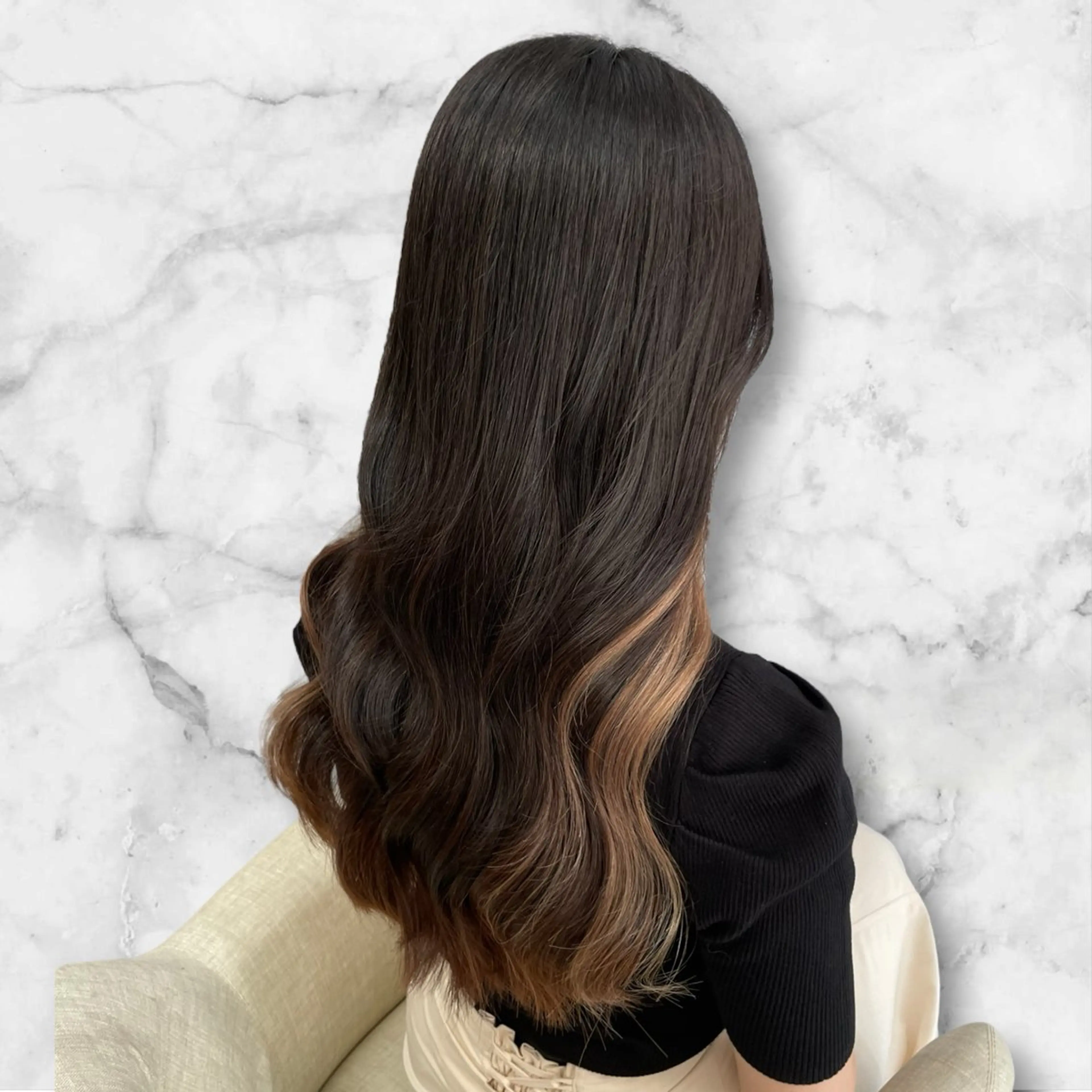 ロング カラー ベージュカラー ブリーチ プルシールエクステ/ ハイトーン/ブリーチのヘアスタイル