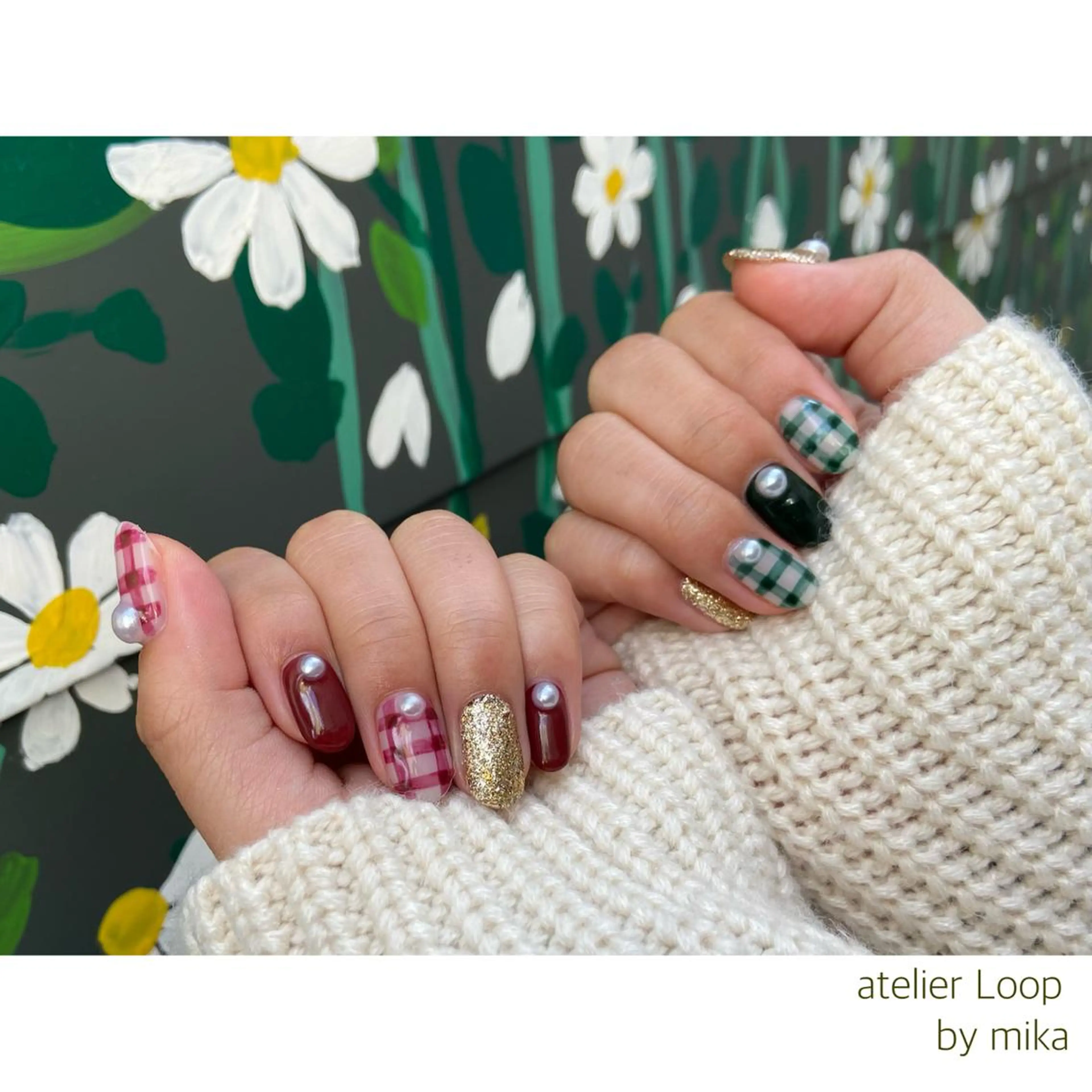 ネイル 冬ネイル クリスマス ハンドネイル atelier Loop♪MIKAのネイルデザイン