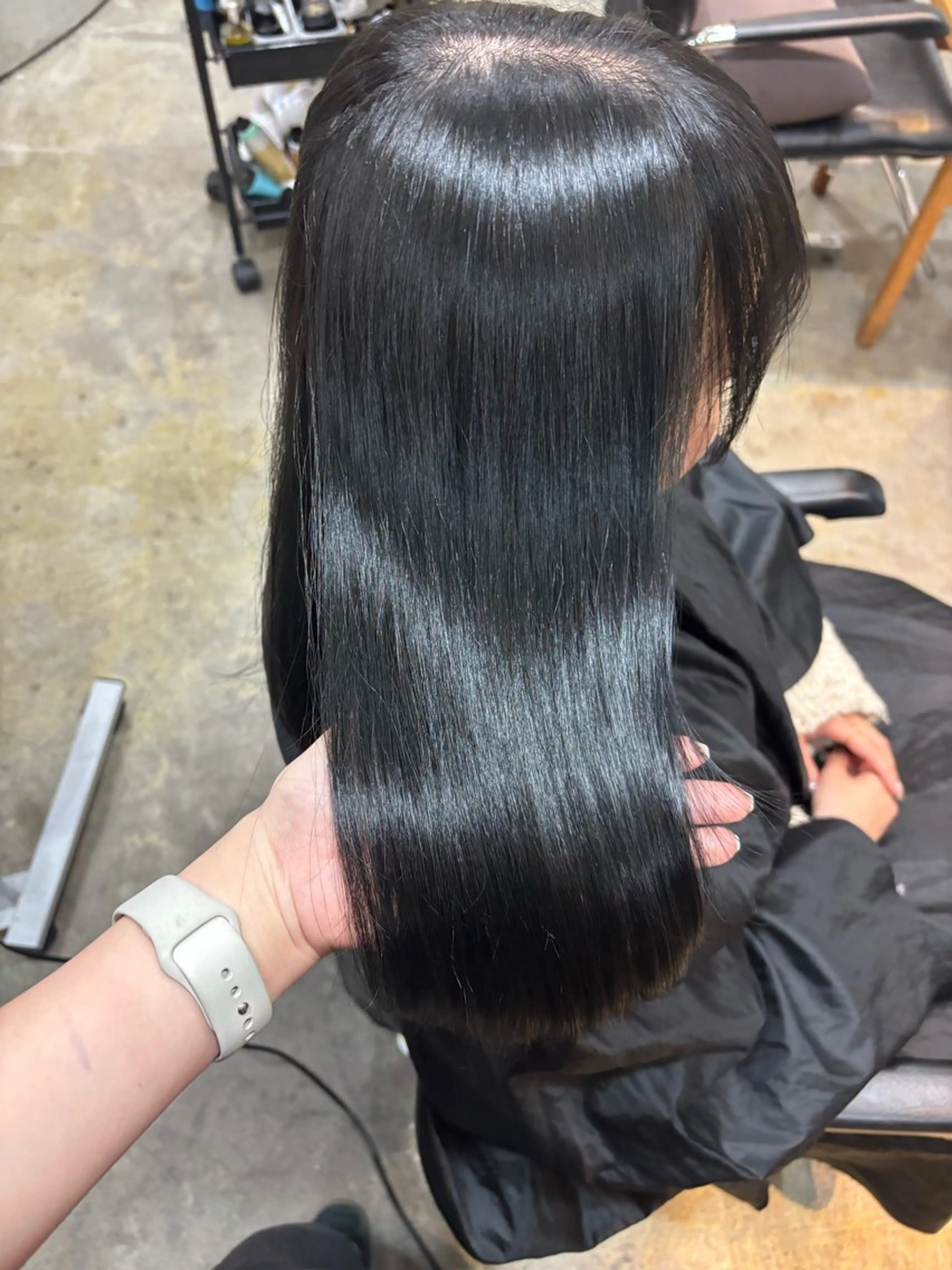 カラー 黒髪 ブルーカラー ブルーブラック ヘアカラー 🎀透明感カラー🎀 Yurinoのヘアスタイル