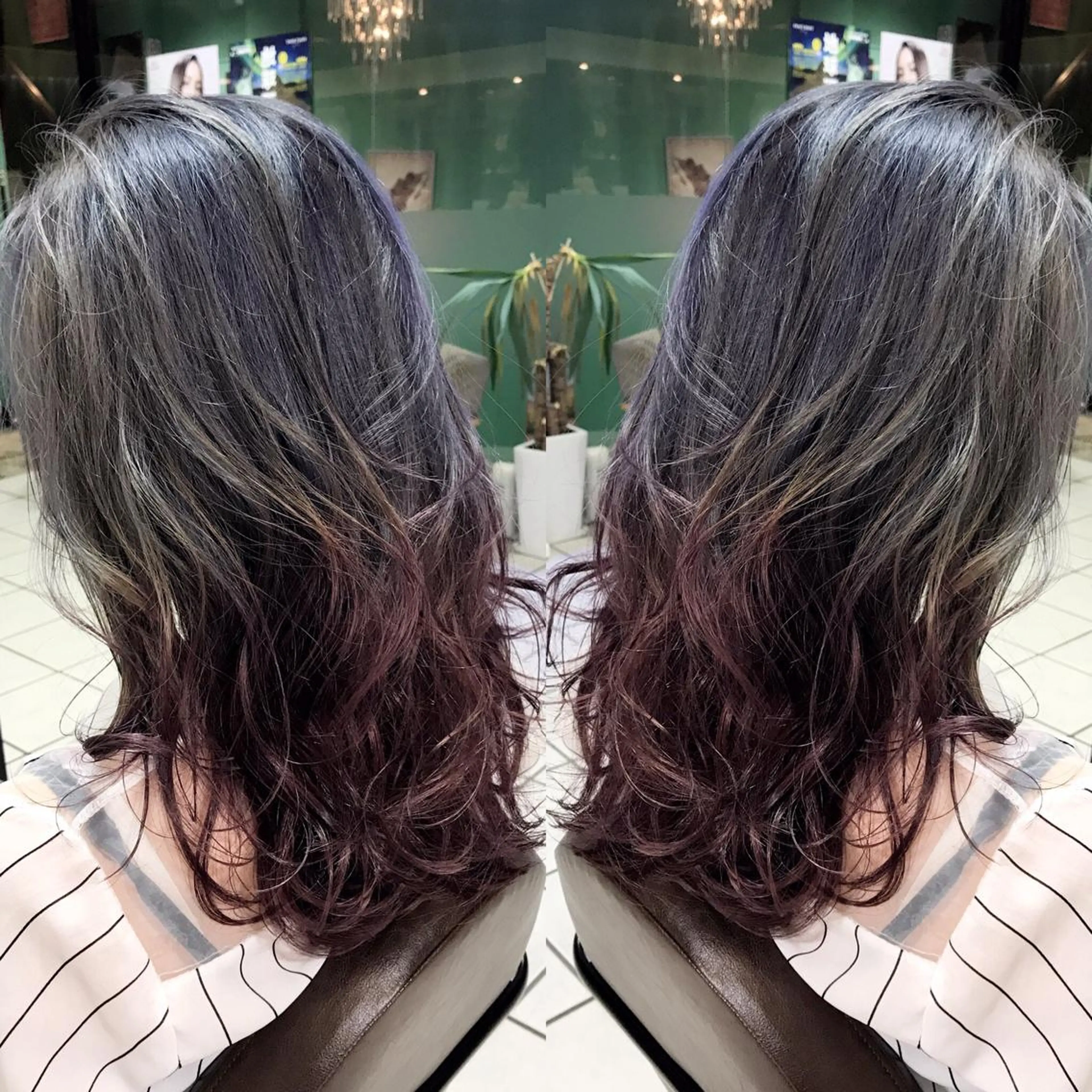 セミロング カラー シールエクステ⭐️ オオミタクヤのヘアスタイル