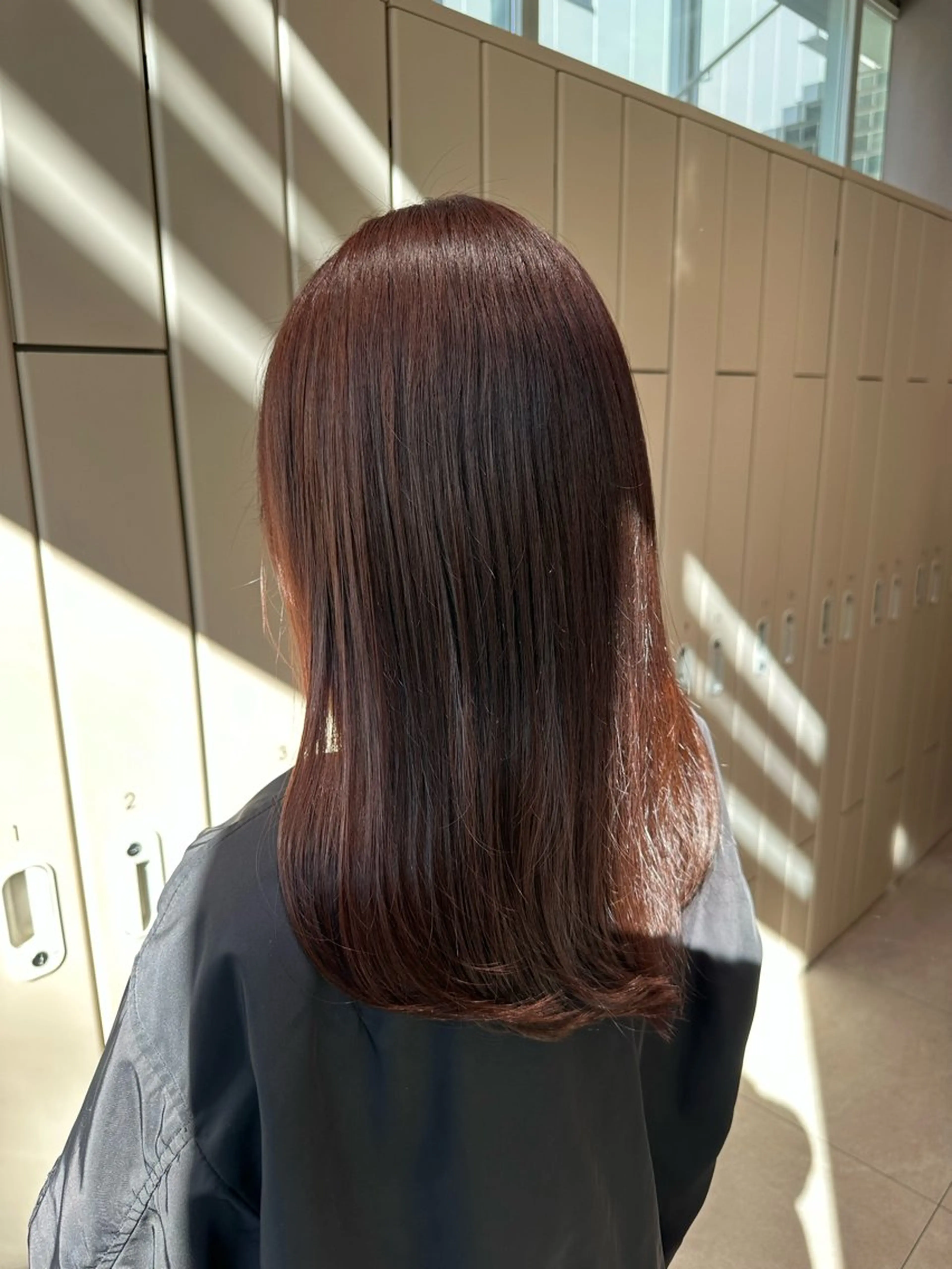 セミロング レッドブラウン 髪質改善 トリートメント Unami/新宿 TSUKIのヘアスタイル