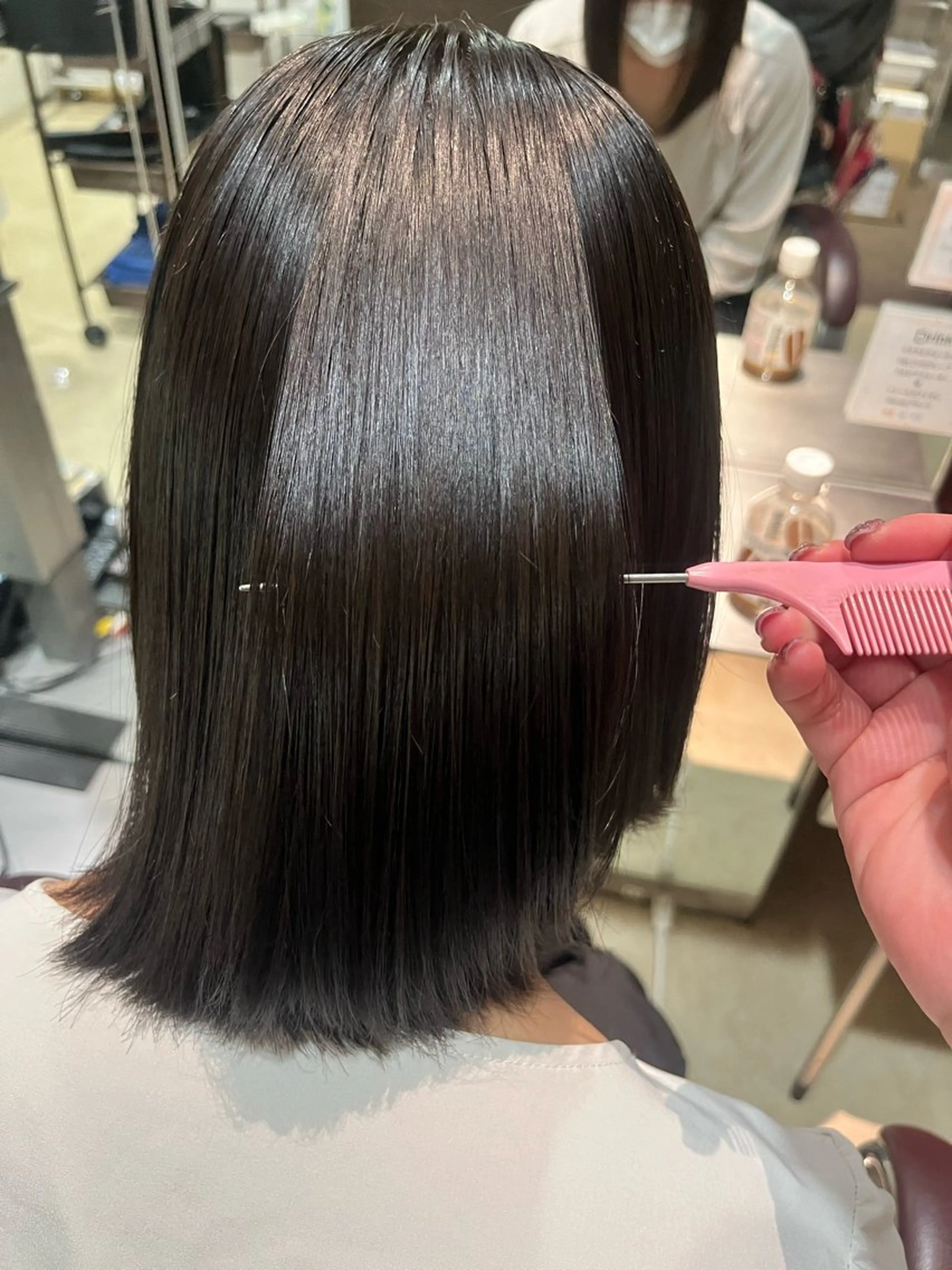 ミディアム パーマ 縮毛矯正 加藤 奈菜のヘアスタイル