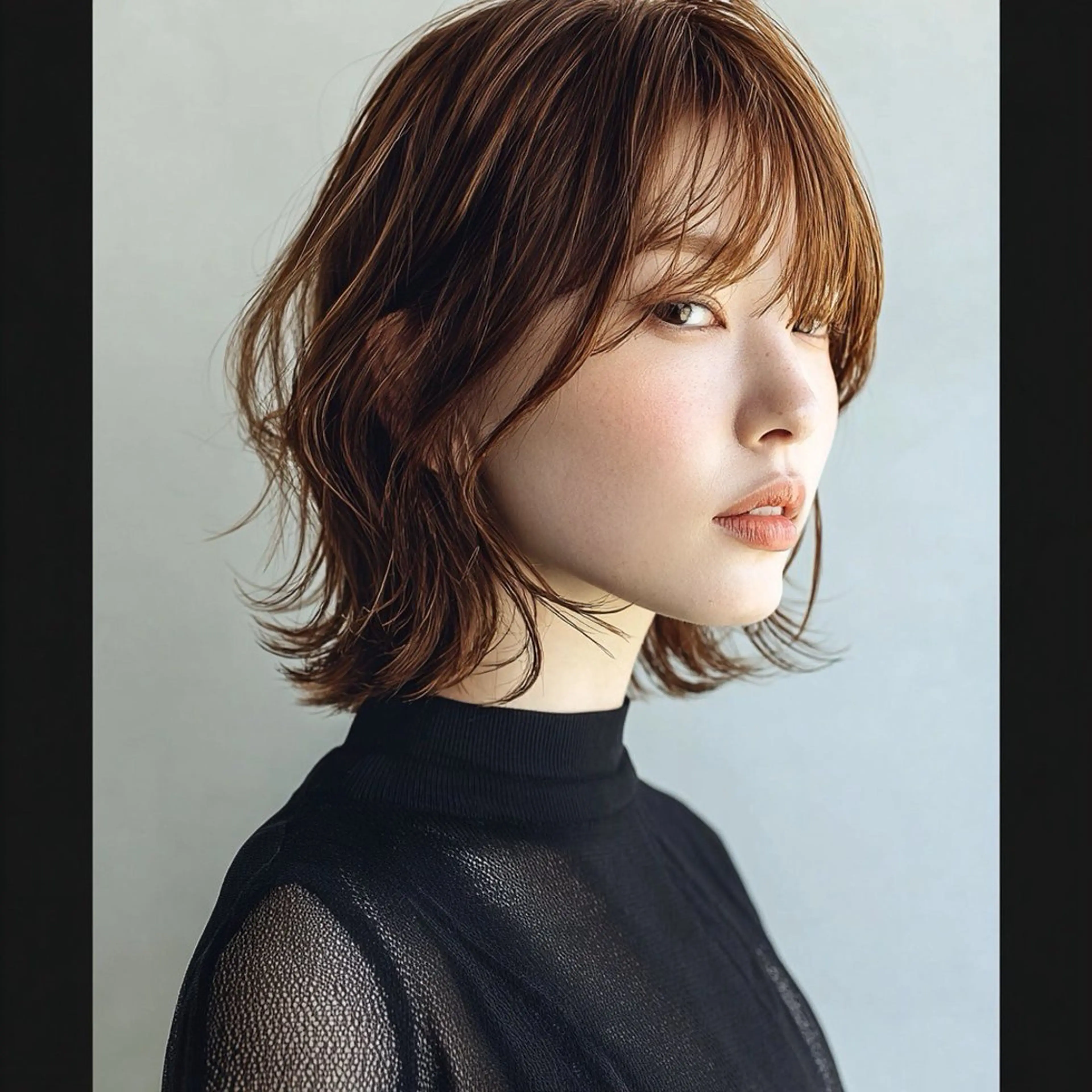 ミディアム ボブレイヤー ボブ レイヤーカット ショート✨縮毛矯正 メゾンカシミヤ宮崎のヘアスタイル