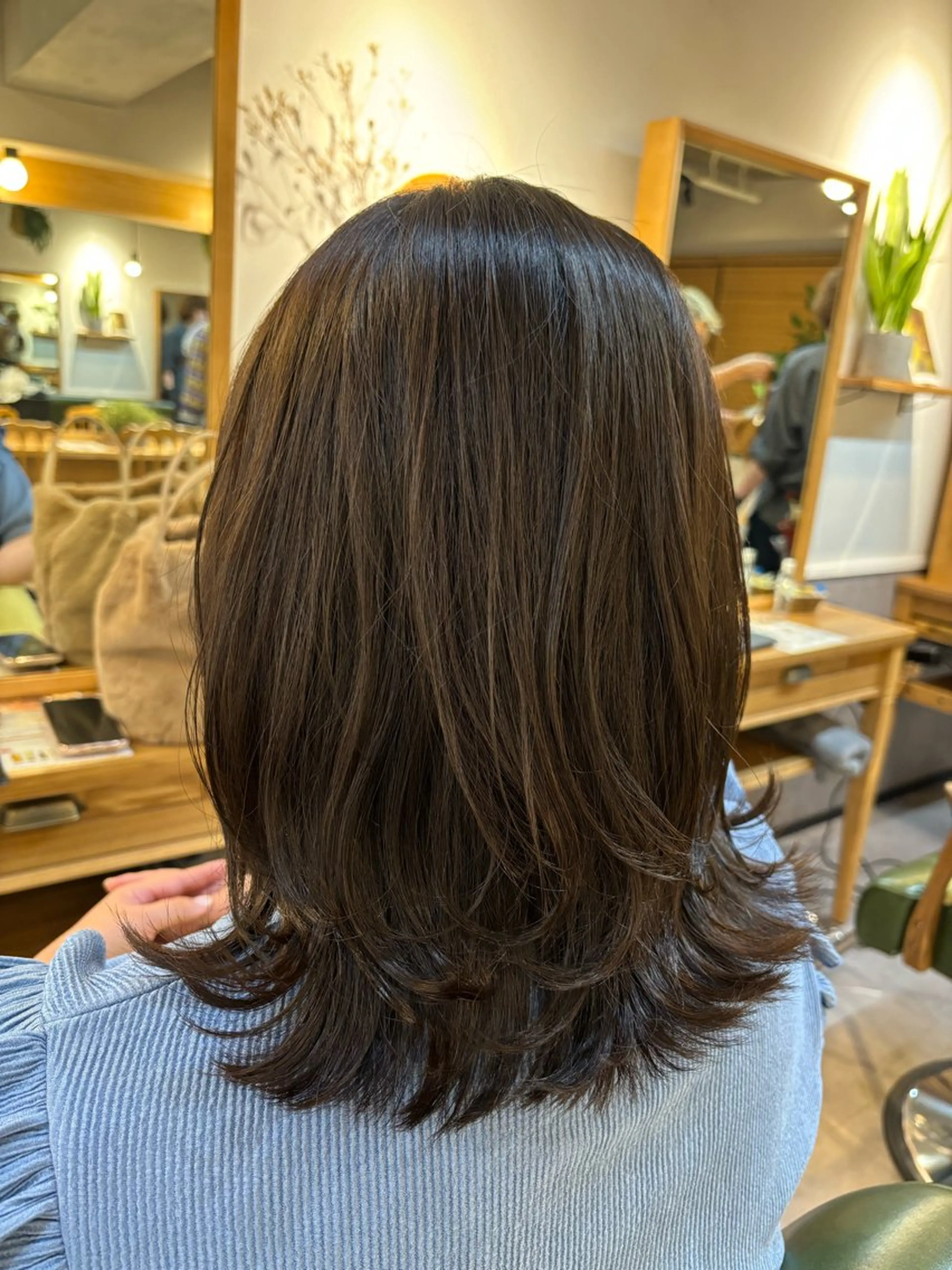 セミロング カラー カット ヘアカラー トリートメント 似合わせカット/ 艶カラー/いらみなのヘアスタイル